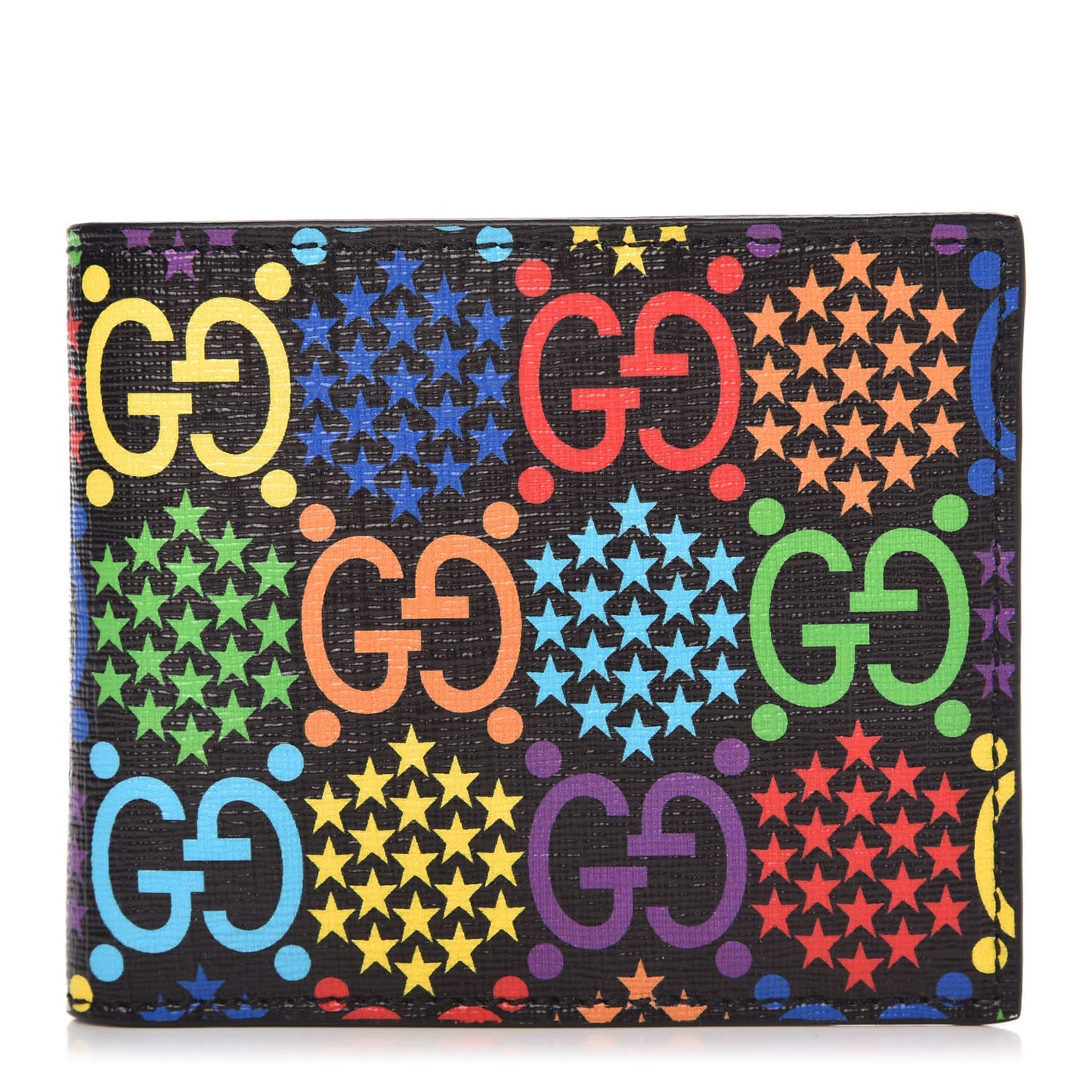 GG Supreme Monogram Psychedelic Bi-Fold Wallet Black Multicolor