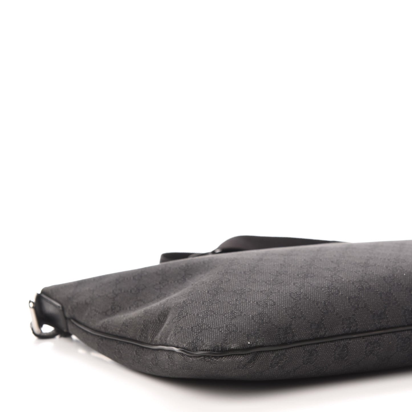 Denim Monogram Flat Messenger Bag Black
