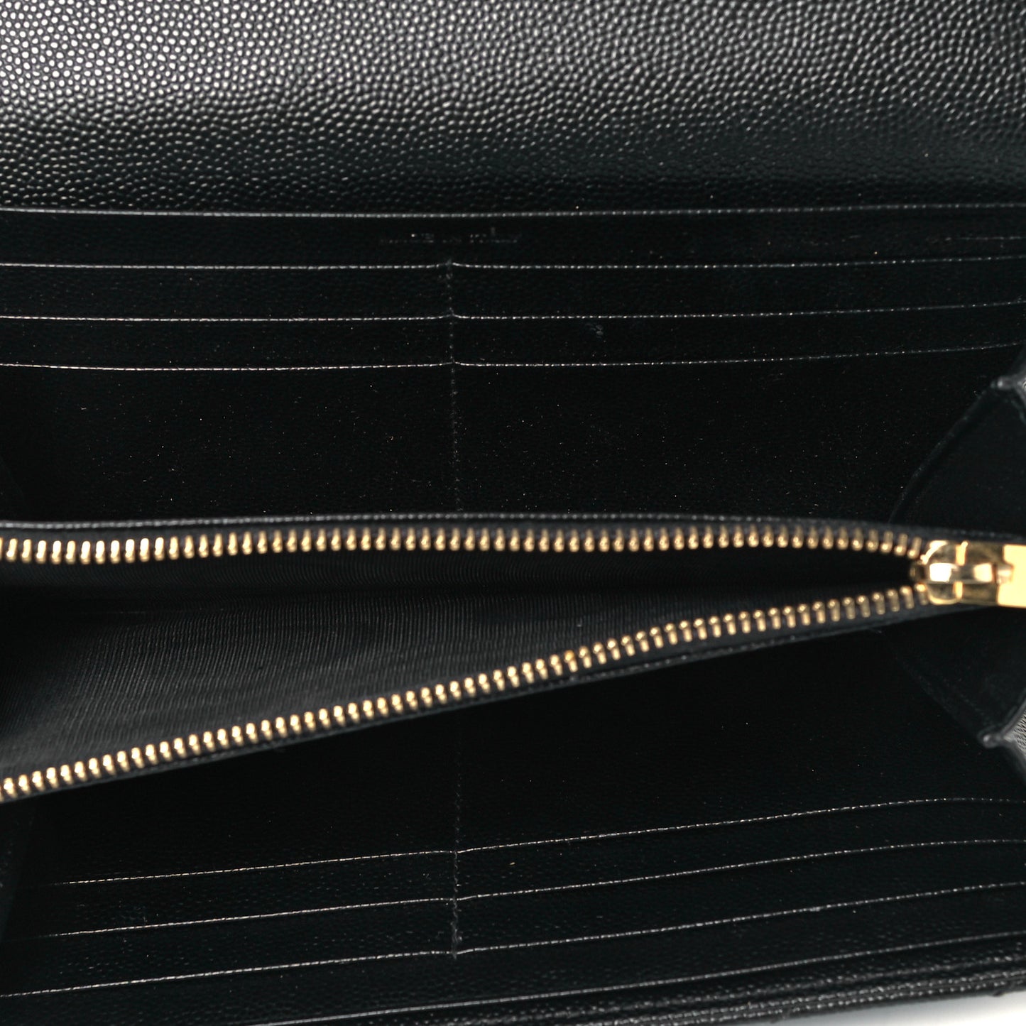 Grain De Poudre Matelasse Chevron Monogram Flap Wallet Black