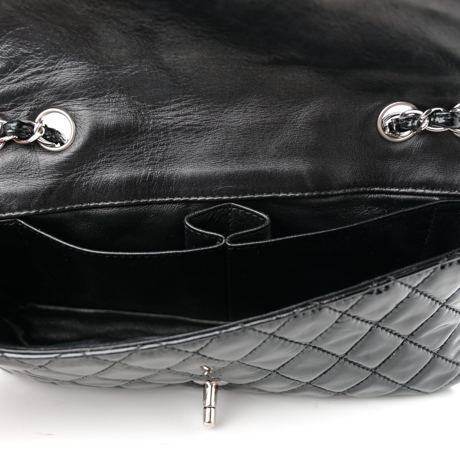 Chanel Patent Quilted Medium Single Flap Black 13 of 14