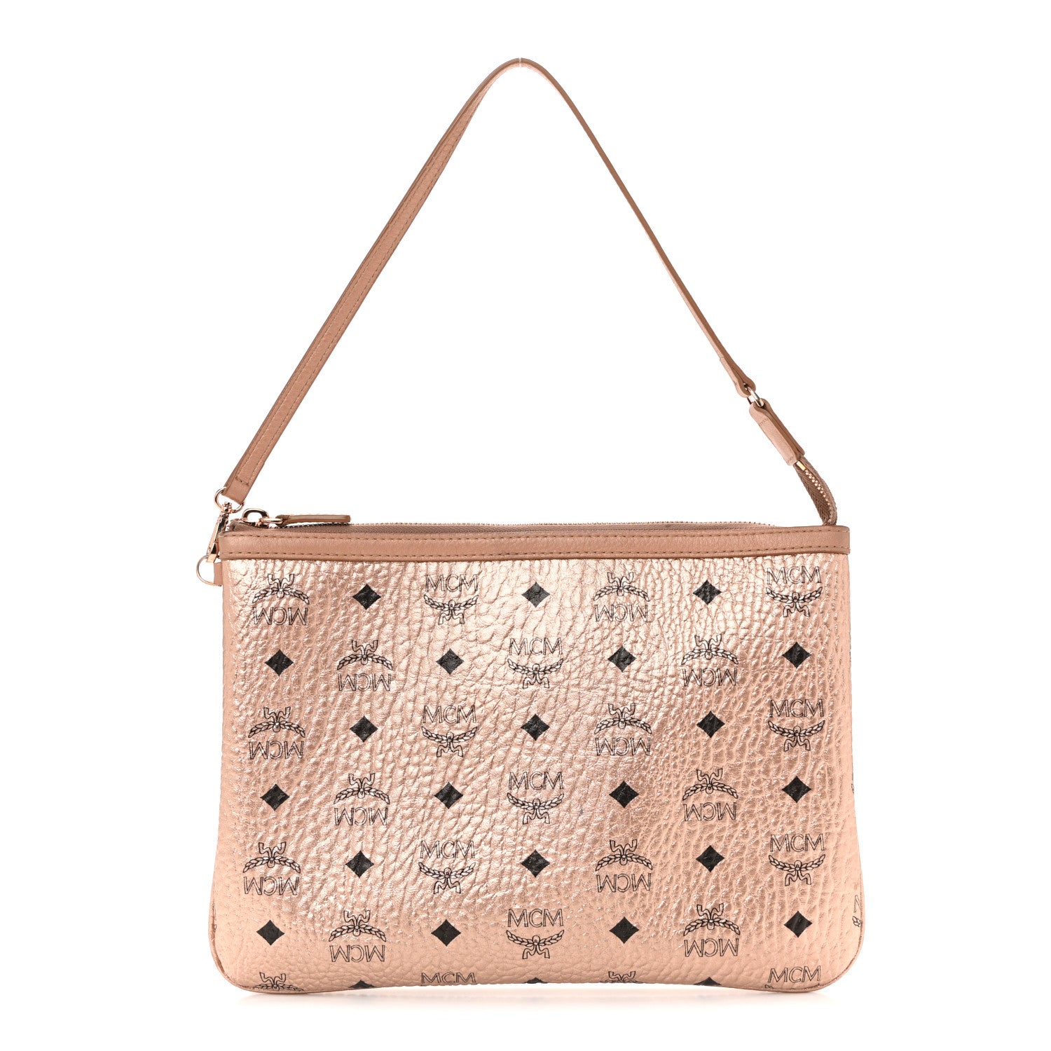 MCM クラッチバッグ ローズゴールド MCM Metallic Rose Gold Visetos