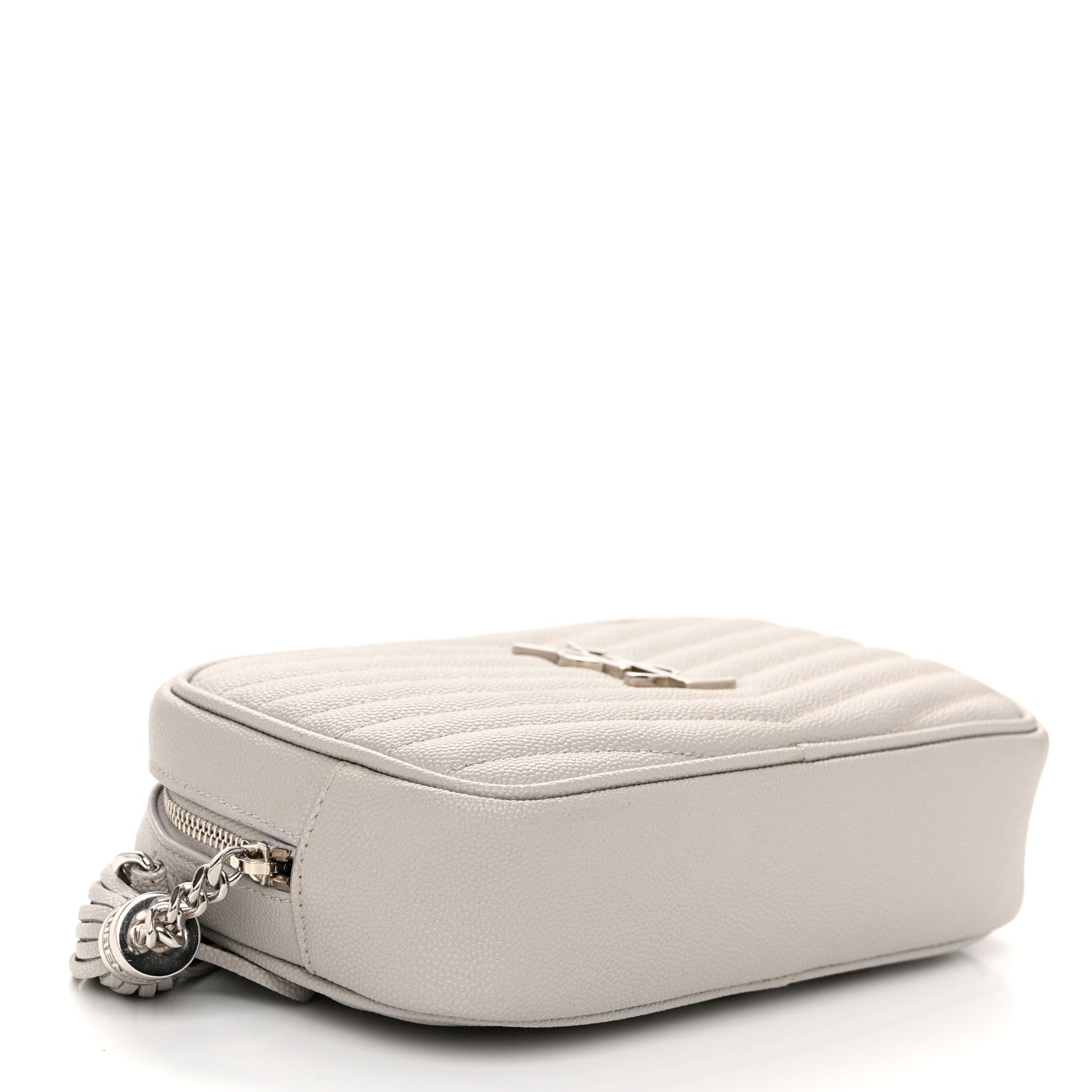Saint Laurent Grain De Poudre Matelasse Monogram Mini Lou Camera Bag Granite 4 of 11