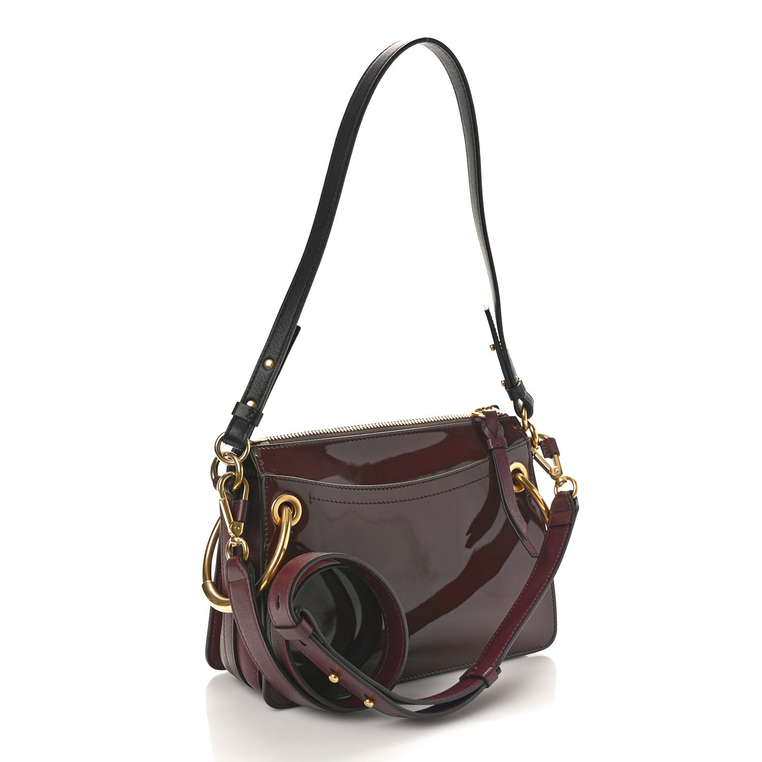 Chloe Patent Small Roy Bag Burnt Brown 2 of 8