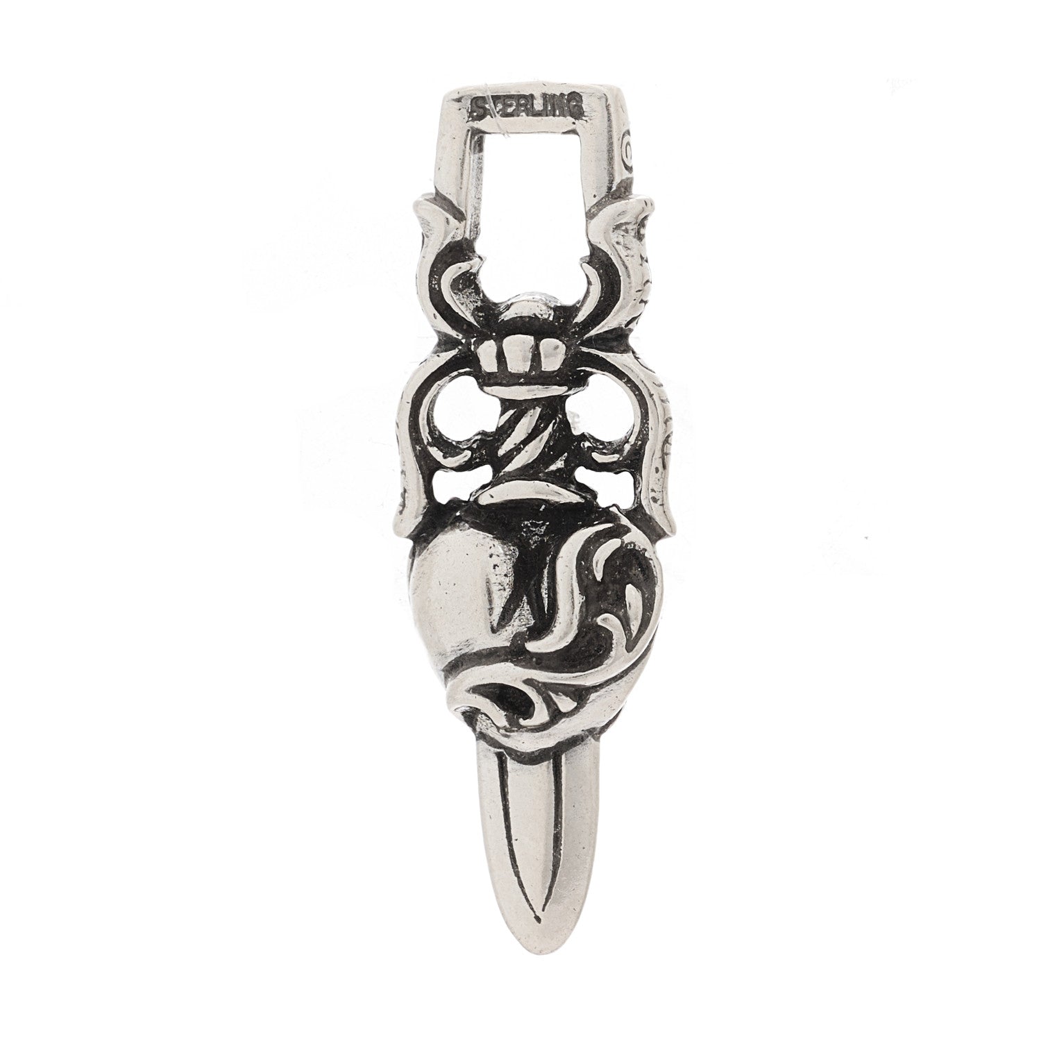 Chrome Hearts Sterling Silver Dagger Heart Pendant 1879340