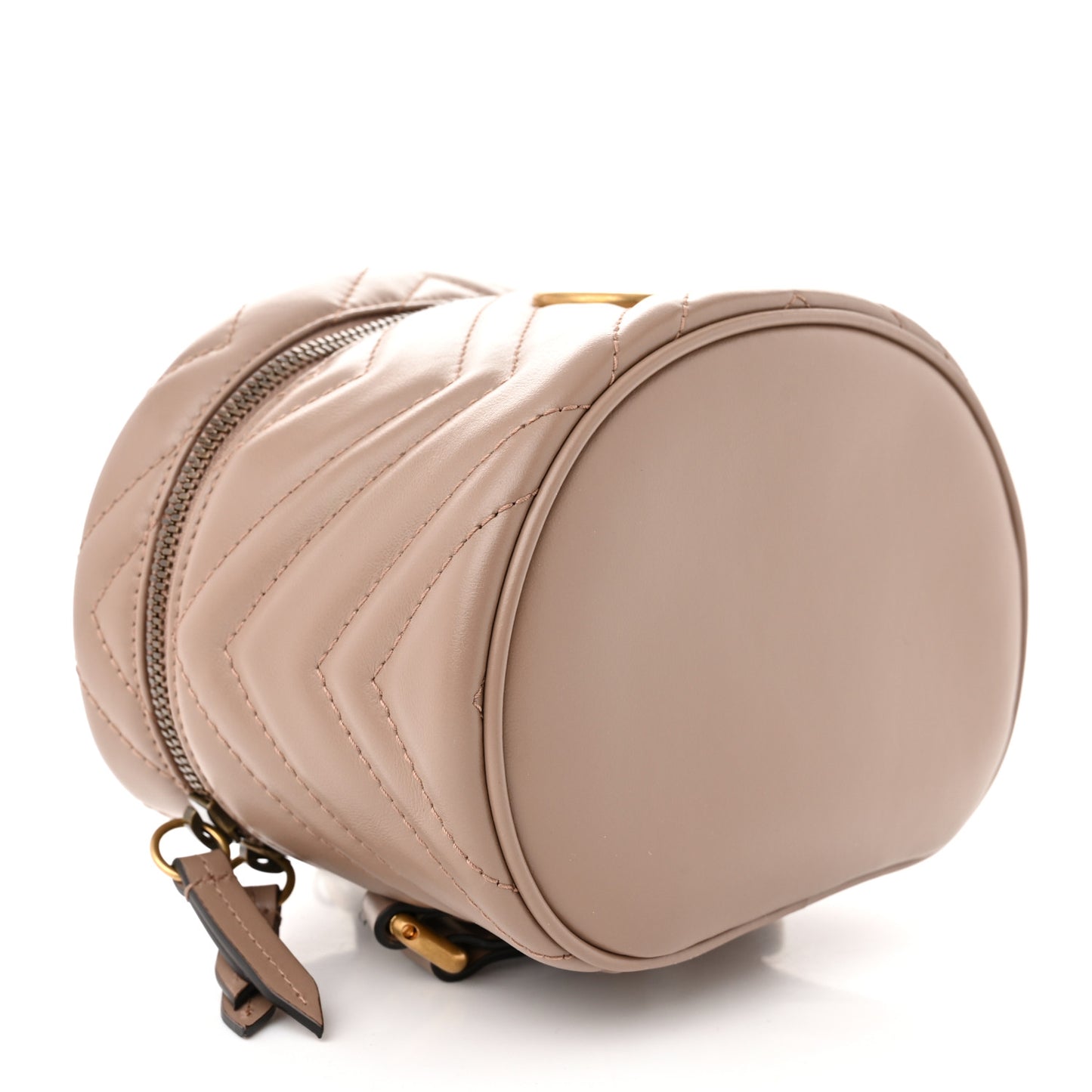 Calfskin Matelasse Mini GG Marmont Round Backpack Porcelain Rose