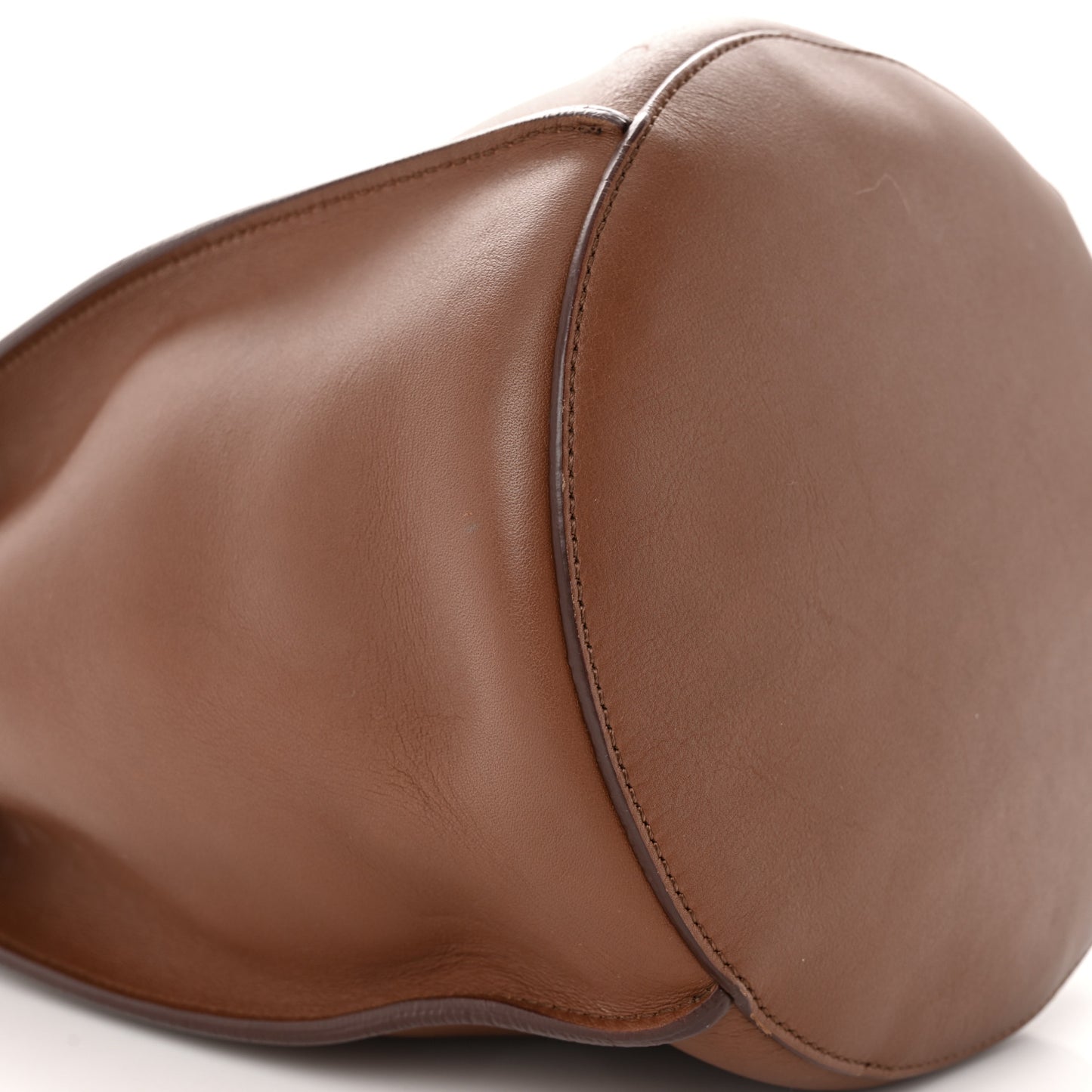 Smooth Calfskin Long Strap Big Bucket Bag Tan