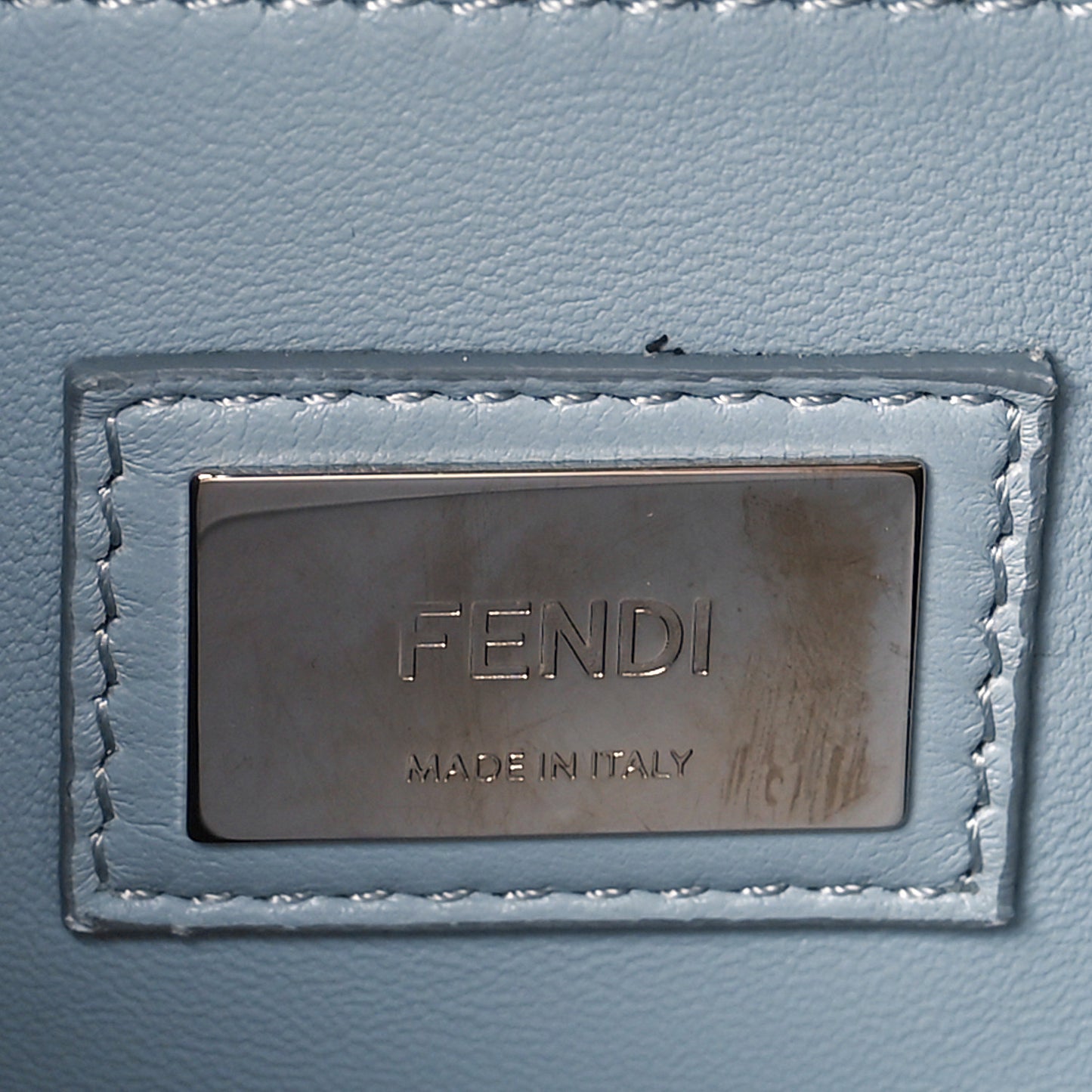 Vitello Seta Shiny Nappa Medium Peekaboo Iconic Satchel Cuoio Ardesia