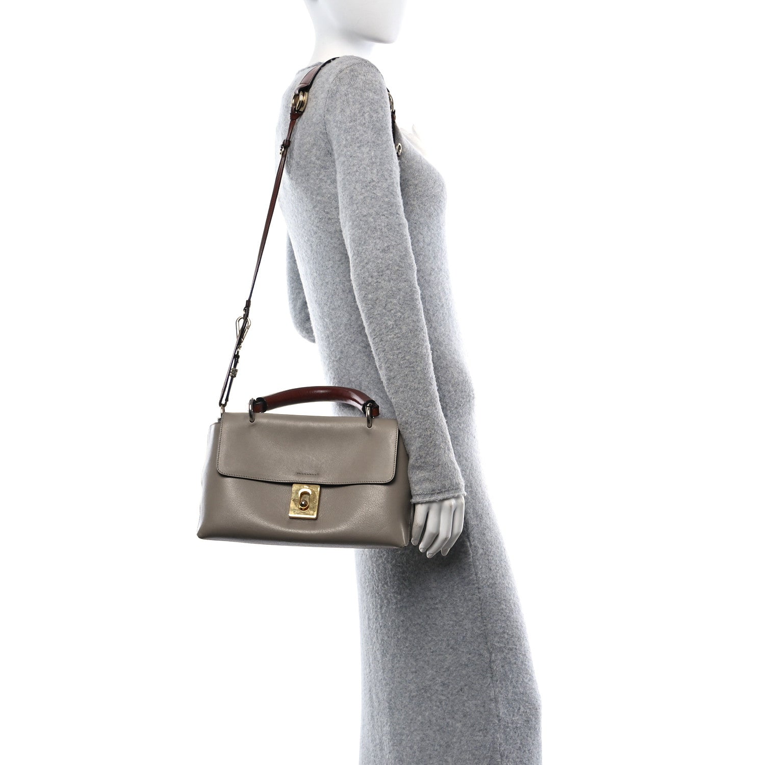 Chloe Calfskin Fedora Satchel Taupe 2 of 9