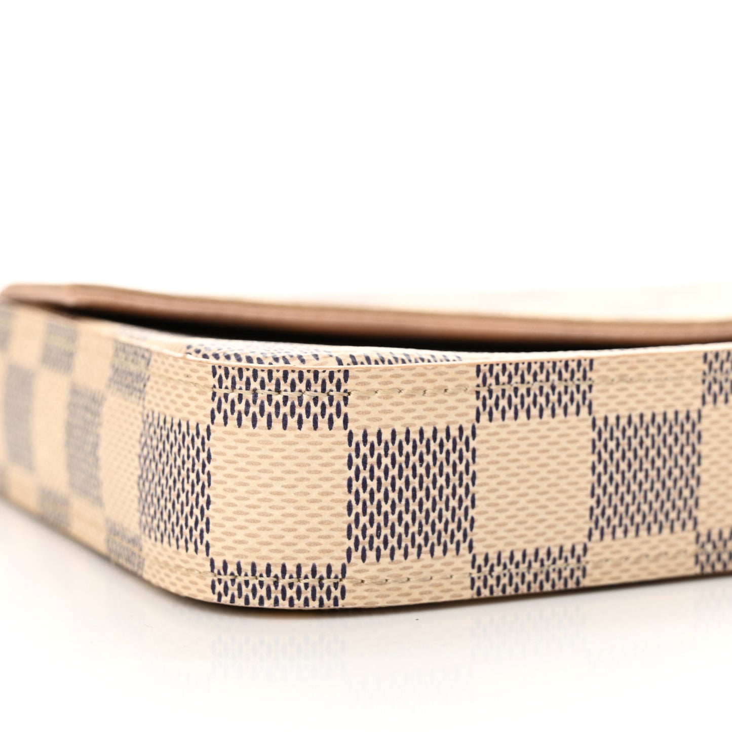 Damier Azur Pochette Felicie Chain Wallet Rose Ballerine