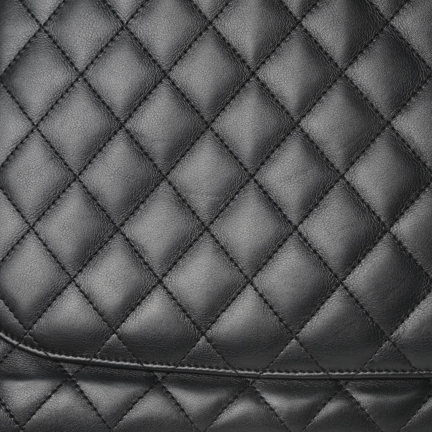 Calfskin Quilted Large Cambon Tote Black White