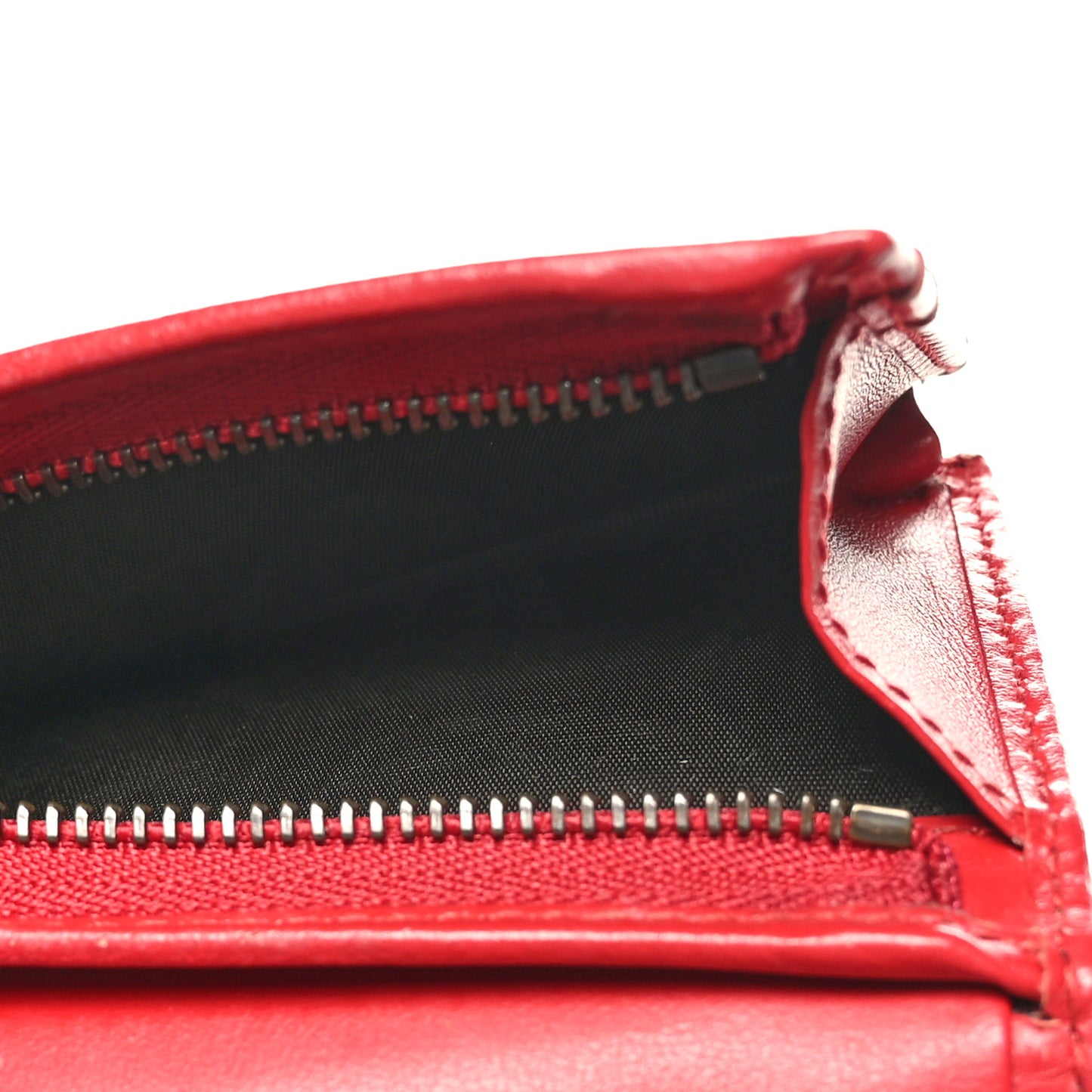 Calfskin Matelasse GG Marmont Card Case Wallet Hibiscus Red