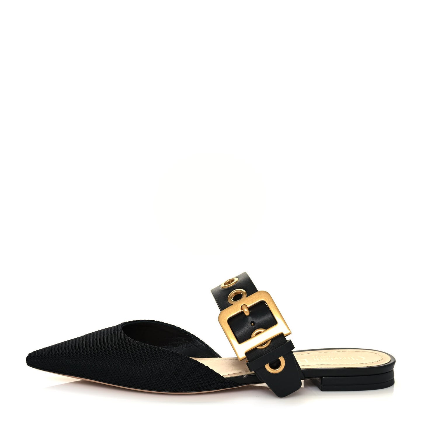 Technical Fabric D-Dior Ballerina Flat Mule 38.5 Black