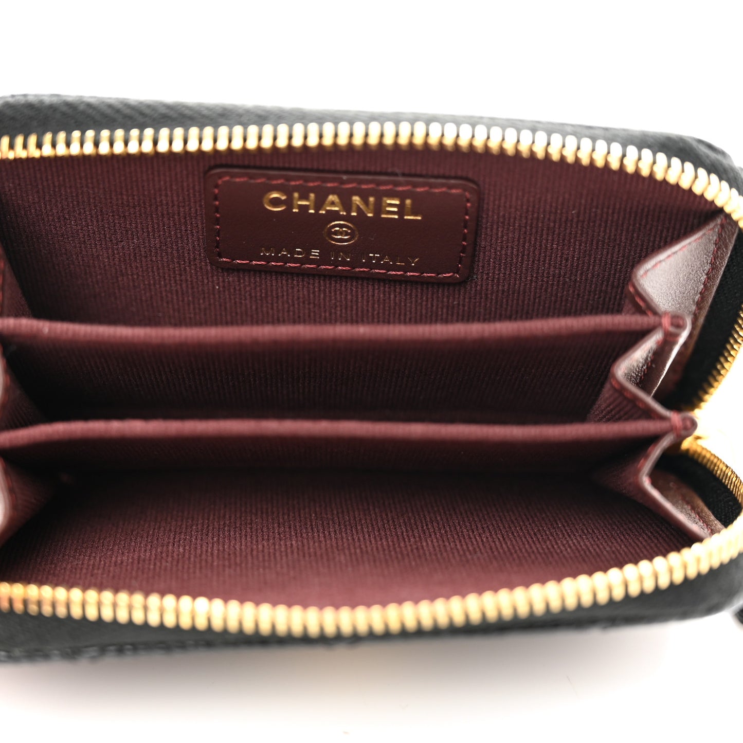 Caviar Quilted Zip Coin Purse Black