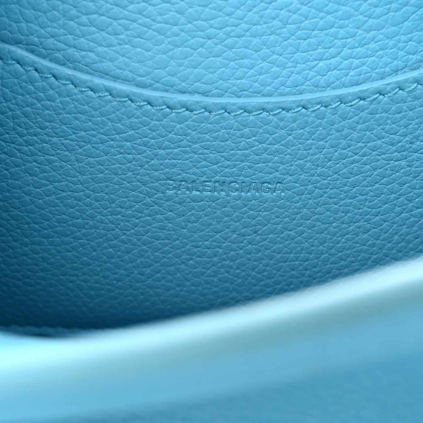 Grained Calfskin Neo Classic Silver Hardware Mini City Azur