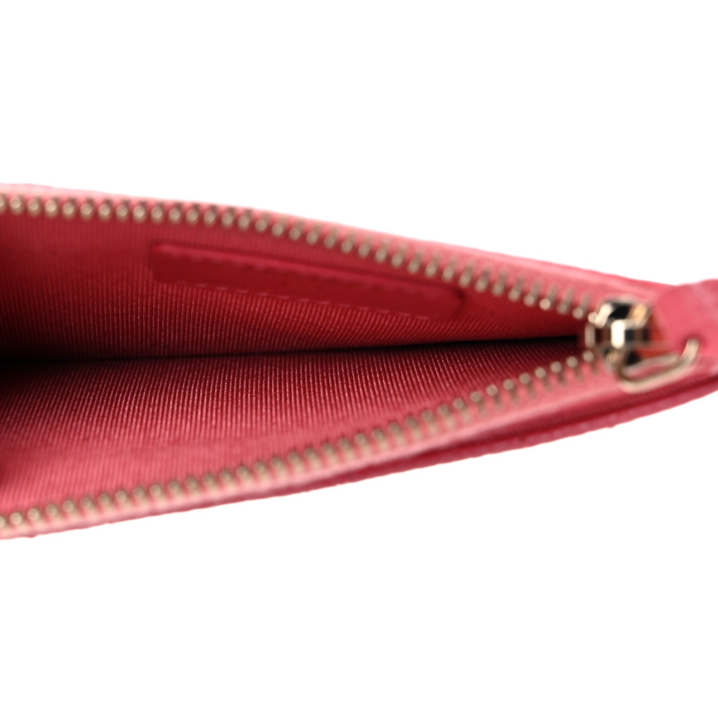 Caviar Quilted CC Zip Card Holder Pink