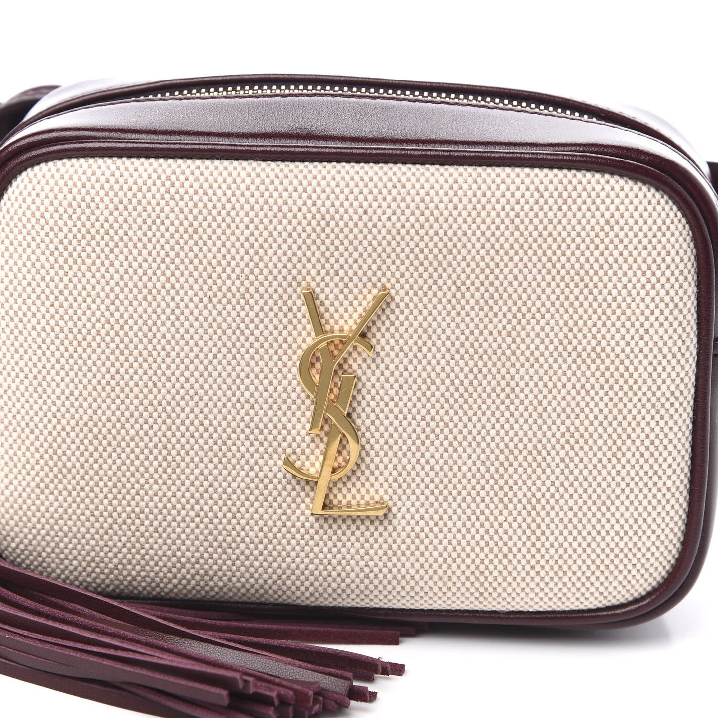 Calfskin Canvas Monogram Lou Belt Bag Natural Dark Legion Red