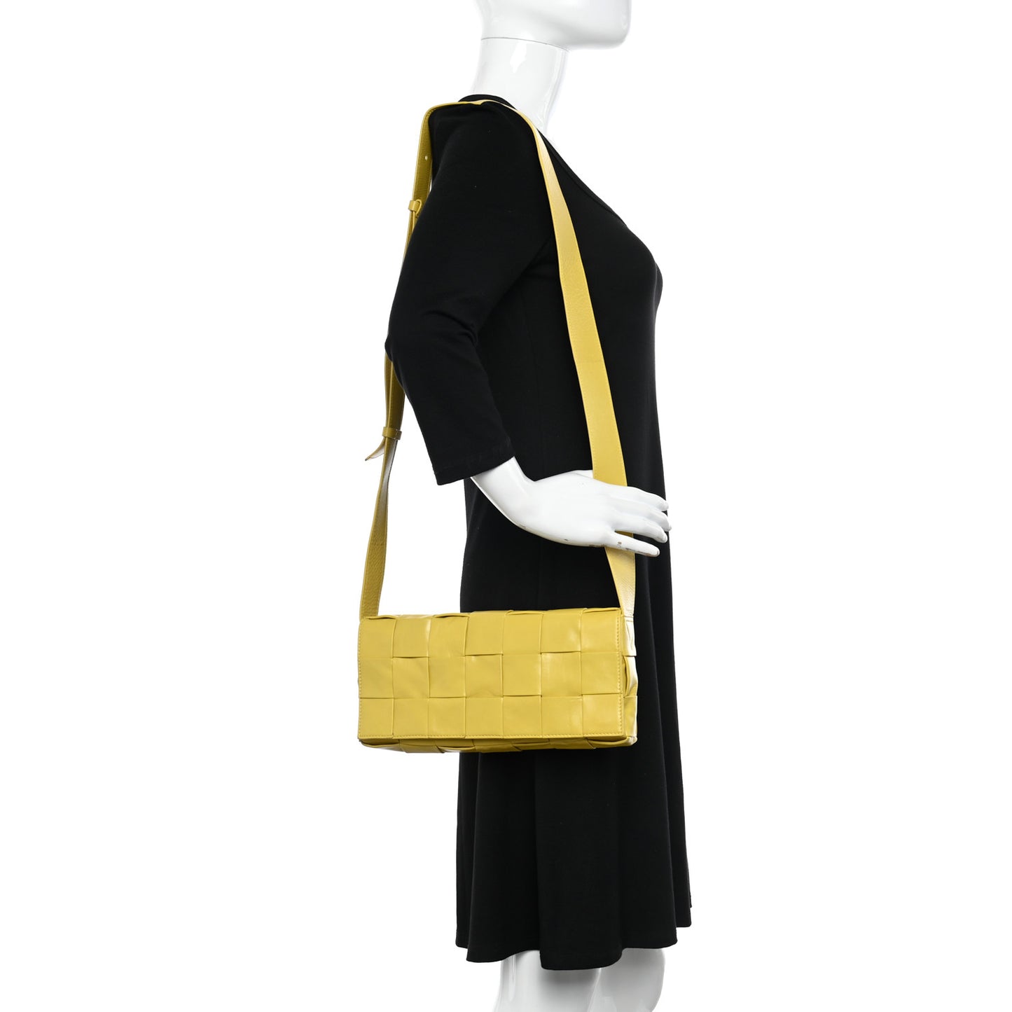 Paper Calfskin Intrecciato Stretch Cassette Buttercup