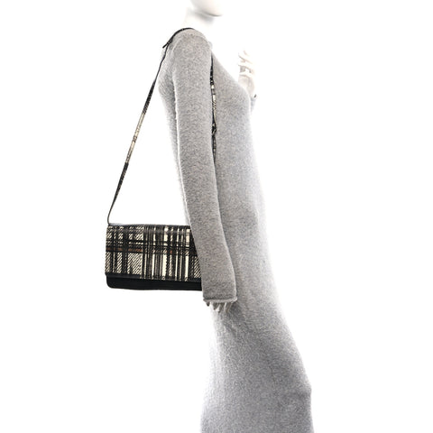 Tessuto Nylon Saffiano Tartan Print Crossbody Bag White Dis Tartan