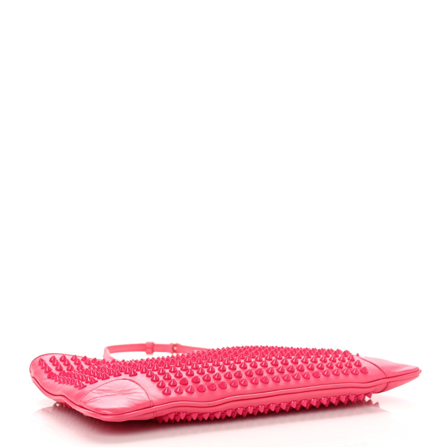 Calfskin Spikes Loubiposh Chain Clutch Fuchsia