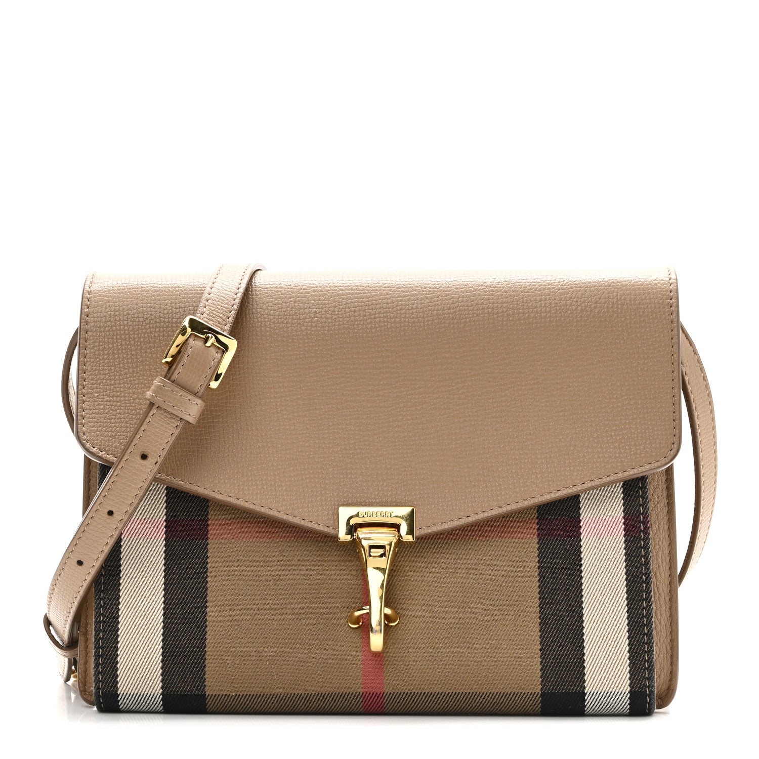 Burberry Derby Calfskin House Check Baby Macken Crossbody Bag