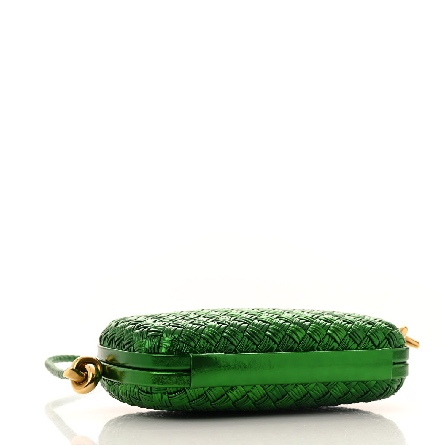 Bottega Veneta Metallic Calfskin Intrecciato Knot On Strap Envy 4 of 11