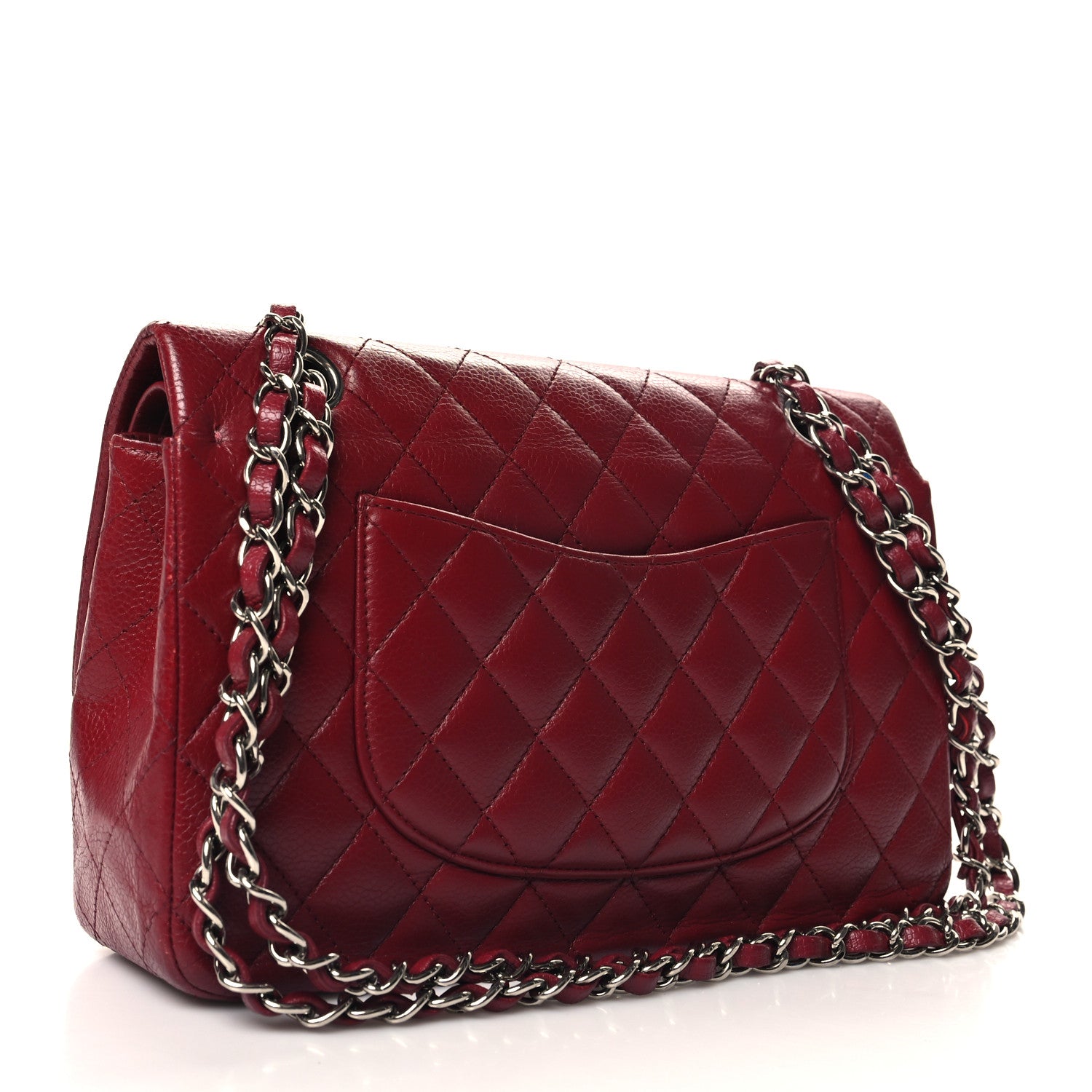 Chanel Caviar Quilted Medium Double Flap Dark Red 3 of 15