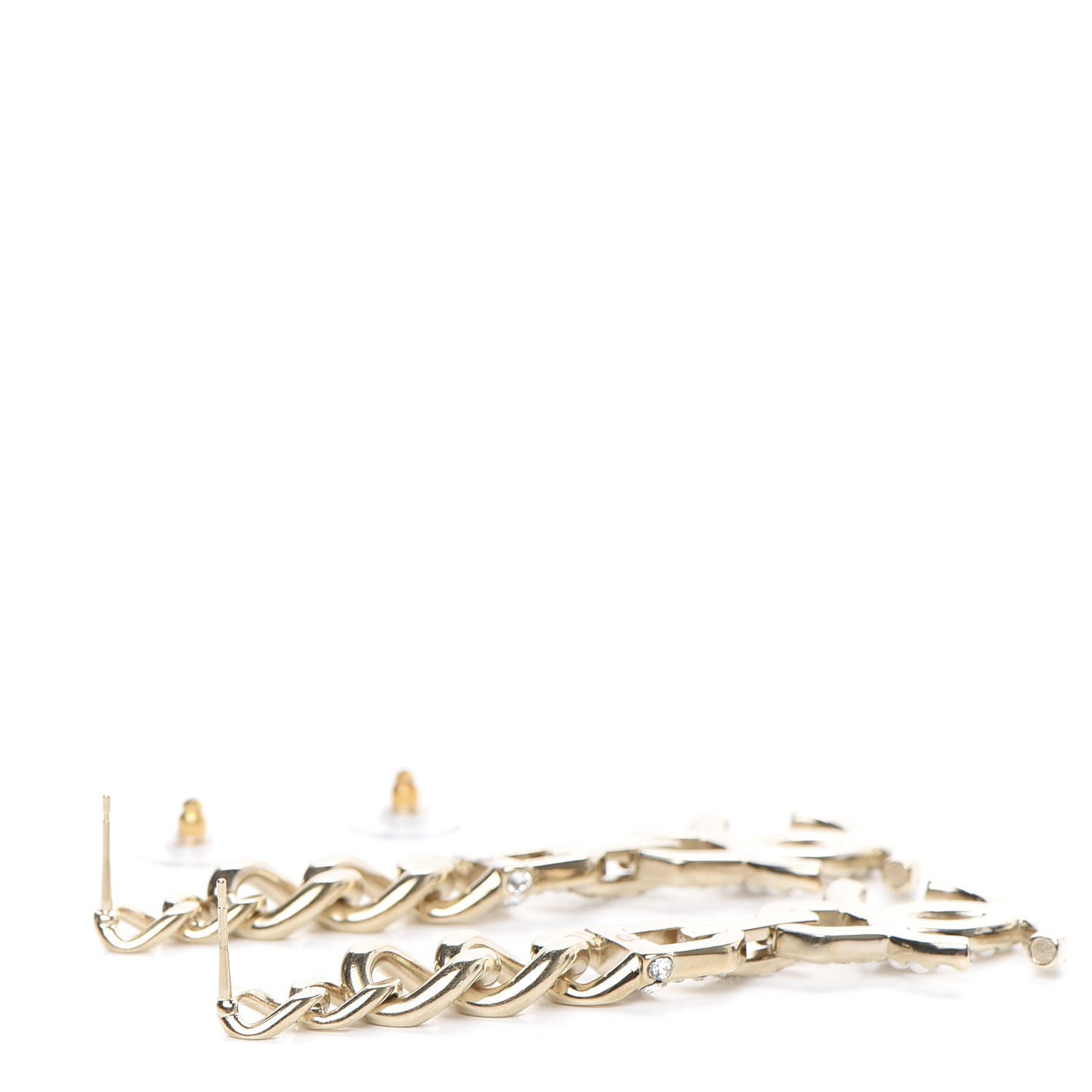 Metal Crystal CC Vendome CC Dangle Earrings Gold
