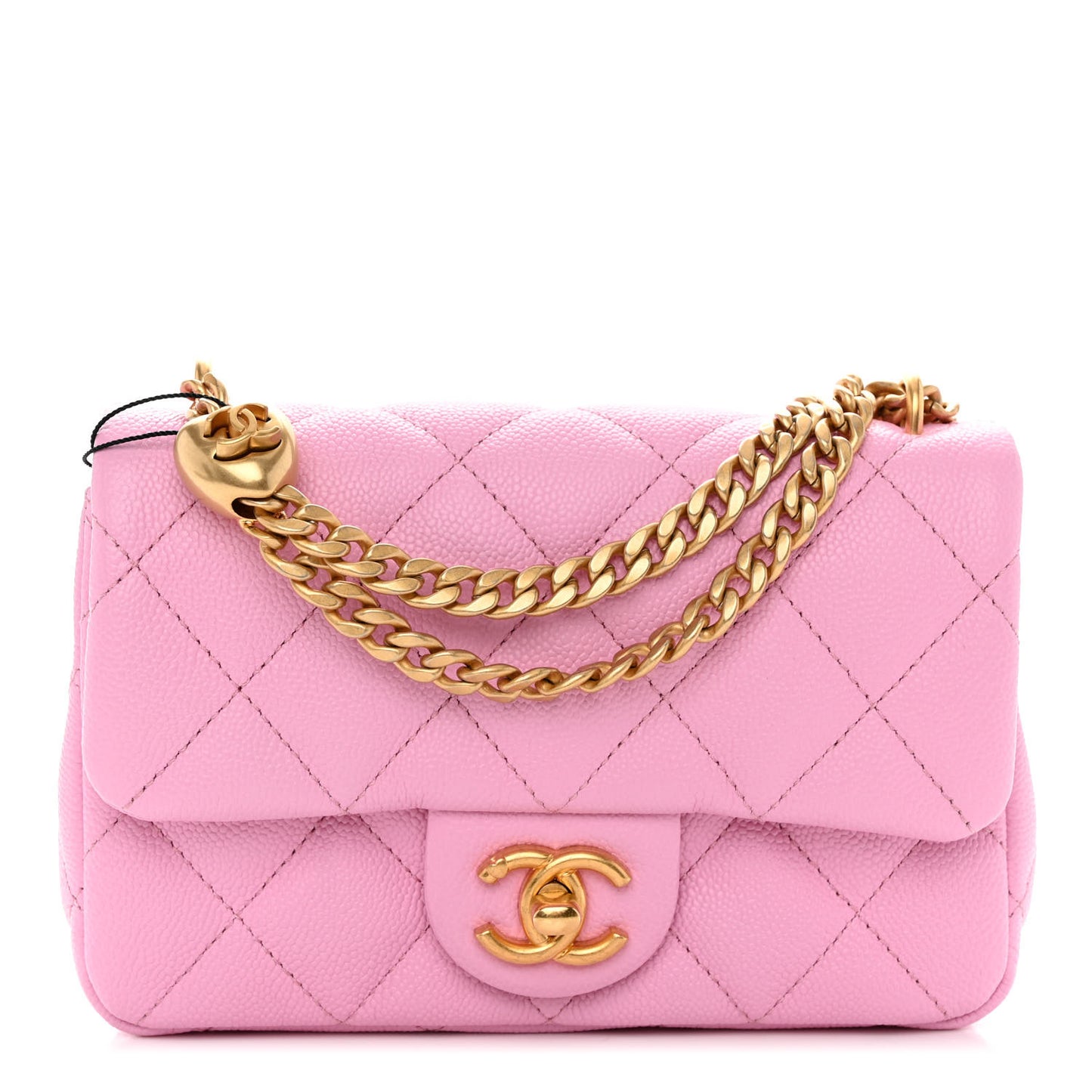 Caviar Quilted Mini Rectangular Sweetheart Flap Lilac