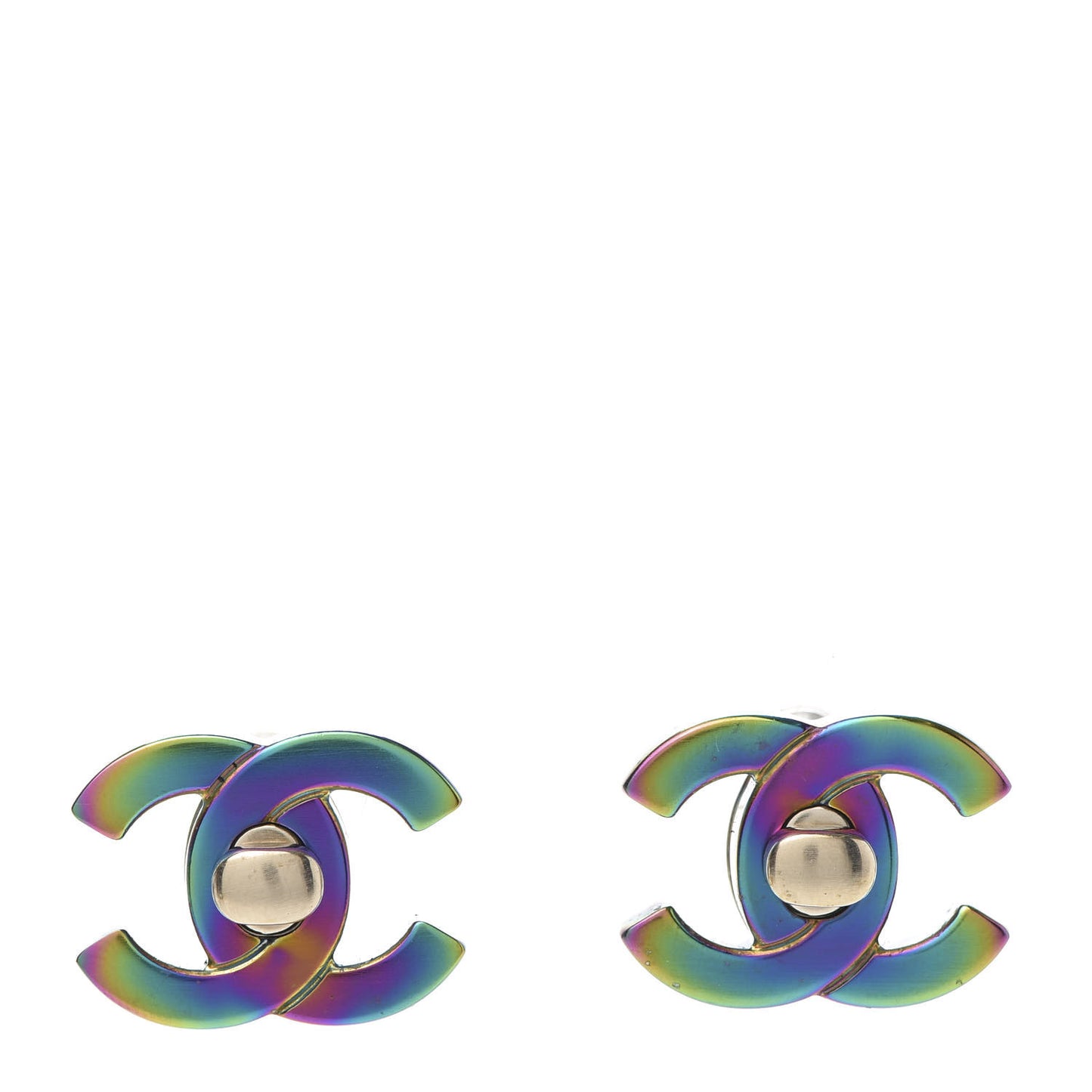 CC Earrings Gold Rainbow