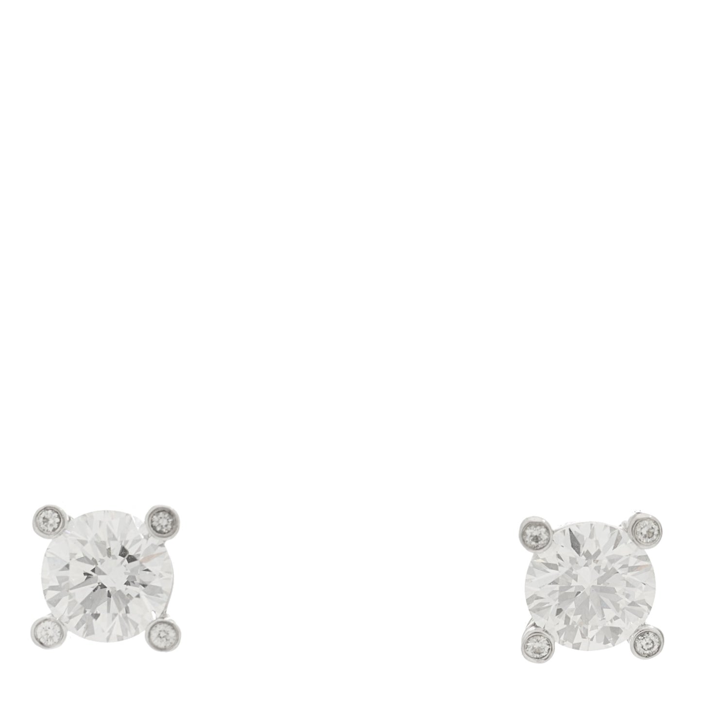 Platinum Diamond 1.49ctw Solitaire Stud Earrings