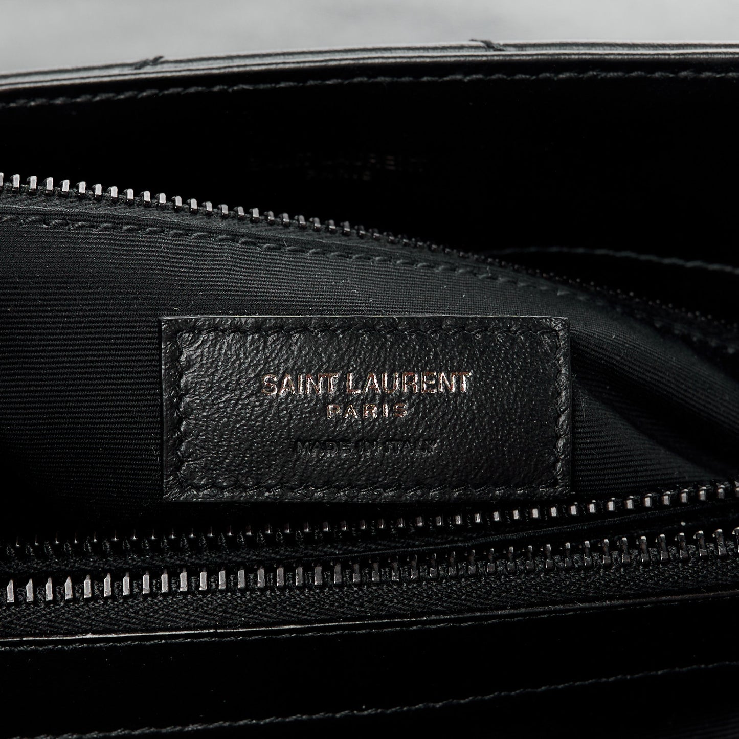 Calfskin Y Quilted Monogram Monochrome Medium Loulou Chain Satchel Black