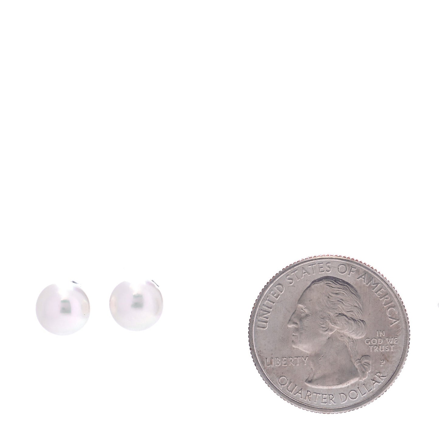 18K White Gold Akoya Pearl 8-8.5mm Stud Earrings
