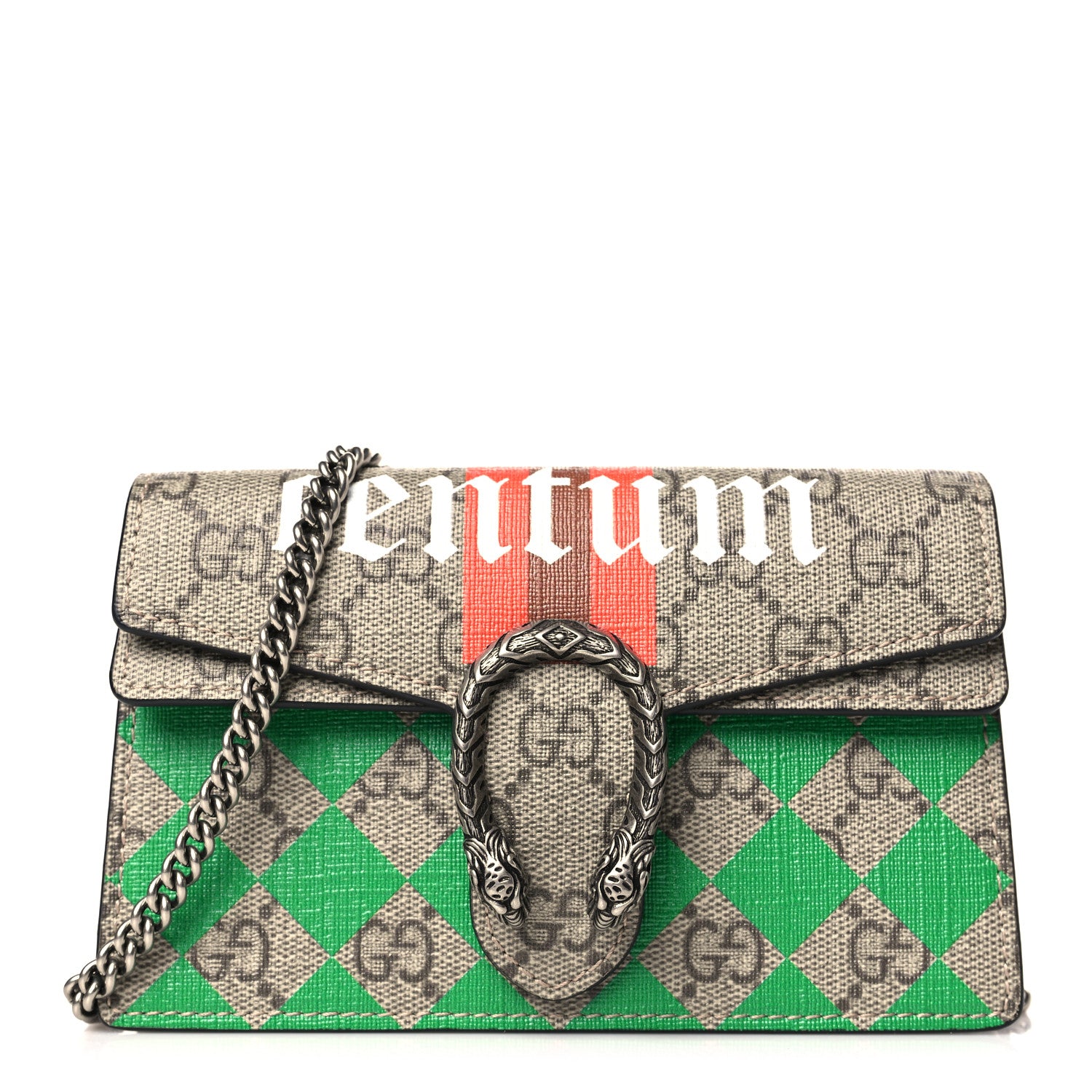 Gucci GG Supreme Monogram Equestrian Mini Dionysus Shoulder Bag Beige Ebony Multicolor Black 1 of 8