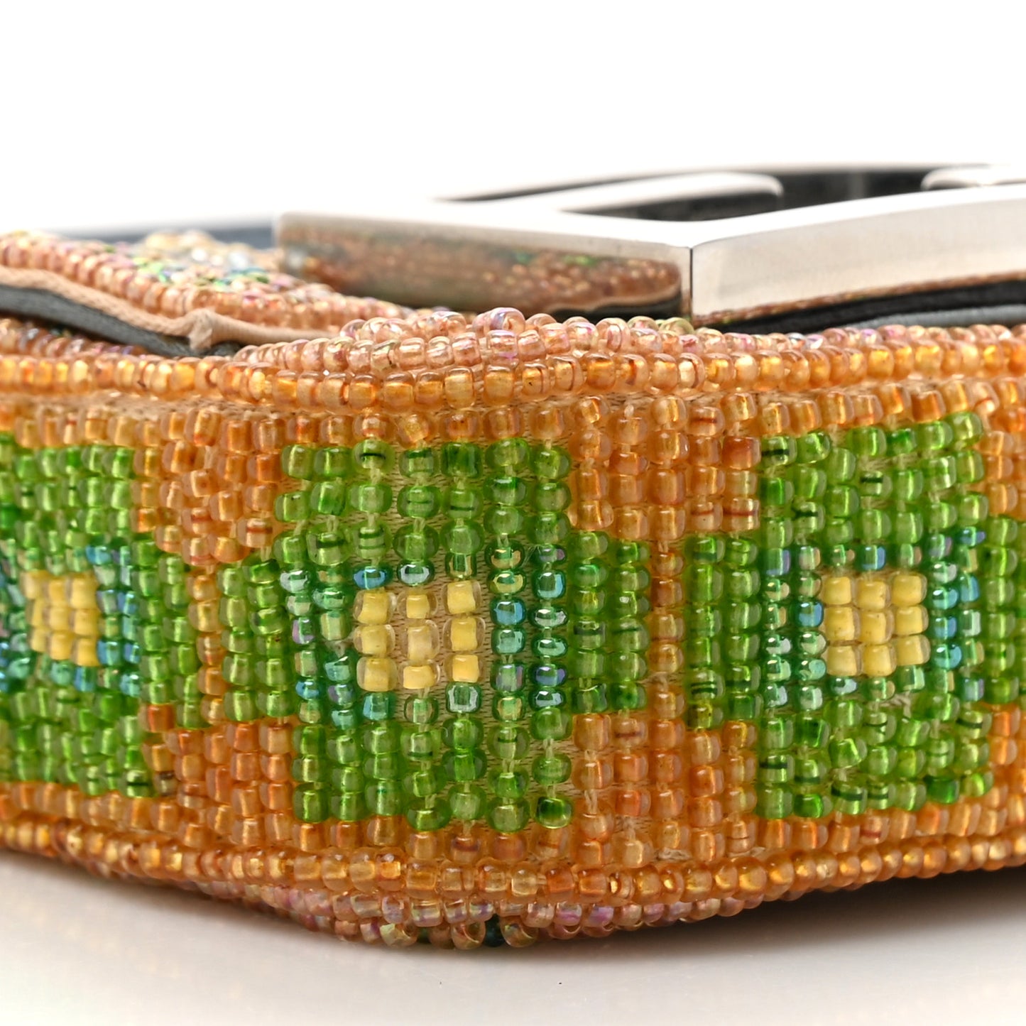 Perline Glass Karung Beaded Nano Maxi Buckle Baguette Charm Multicolor Azzurro Glicine