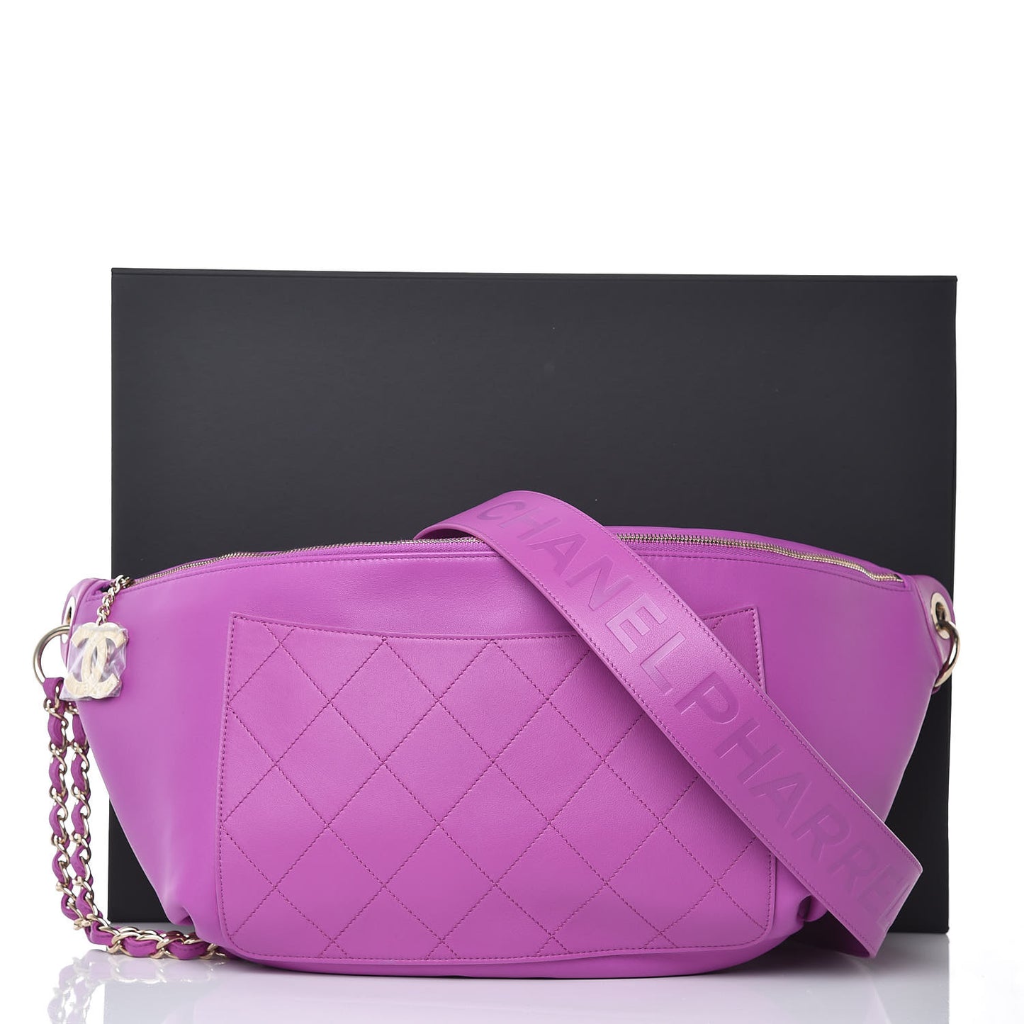 X PHARRELL WILLIAMS Lambskin Oversized Waist Belt Bag Fuchsia
