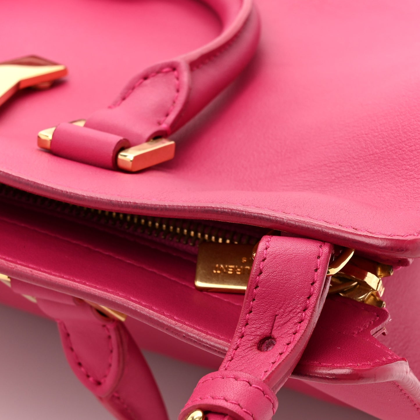 Calfskin Small Classic Y Cabas Fuchsia