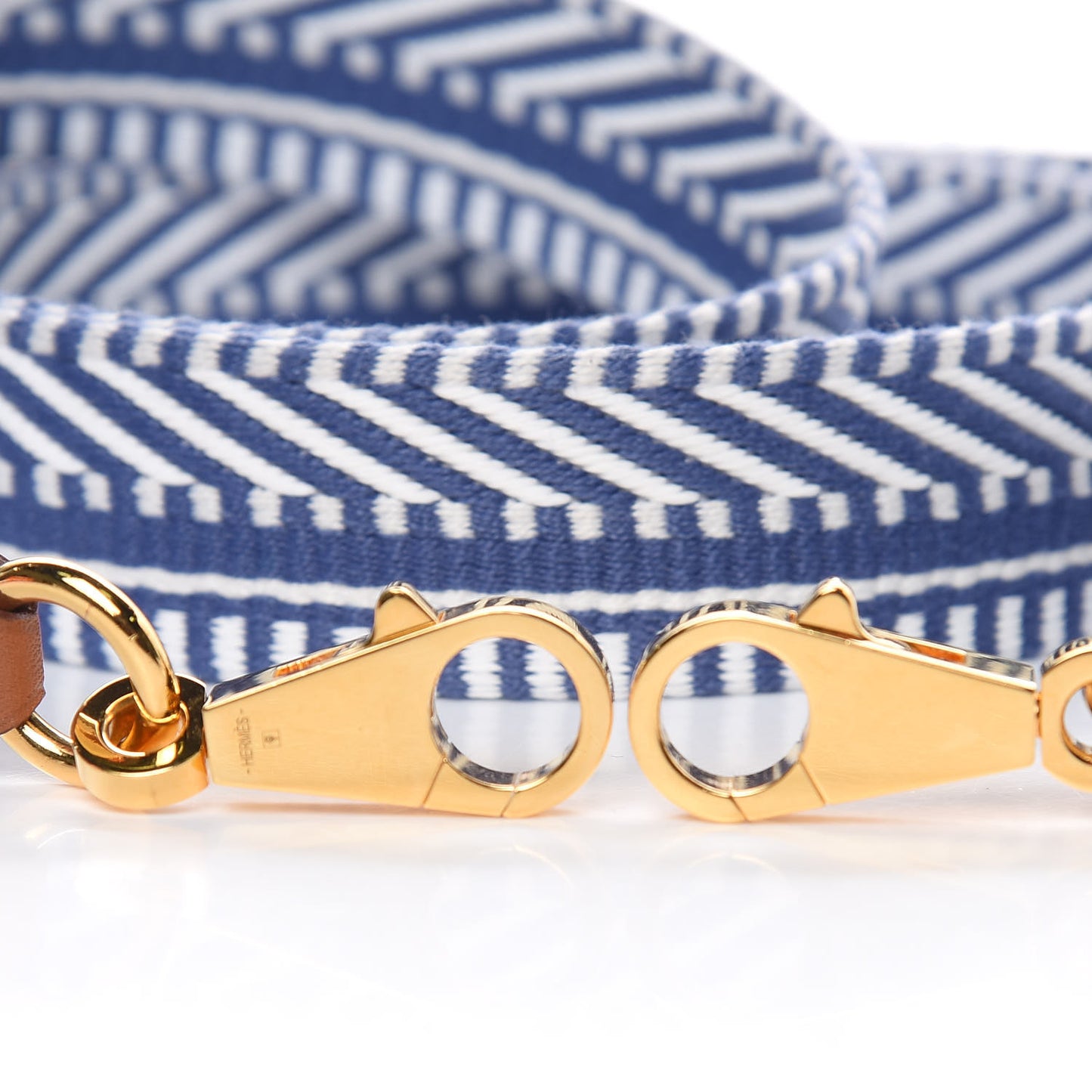 Toile Swift 25mm Sangle Cavale Shoulder Strap Ecru Bleu Brighton Gold