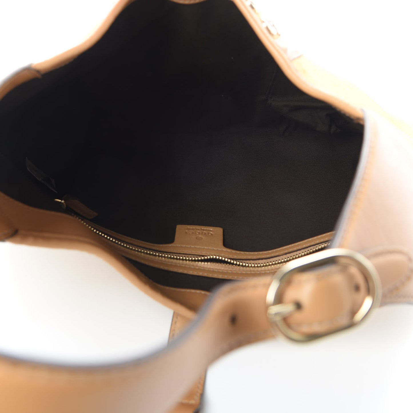 Suede Studded Jackie O Bouvier Hobo Light Brown