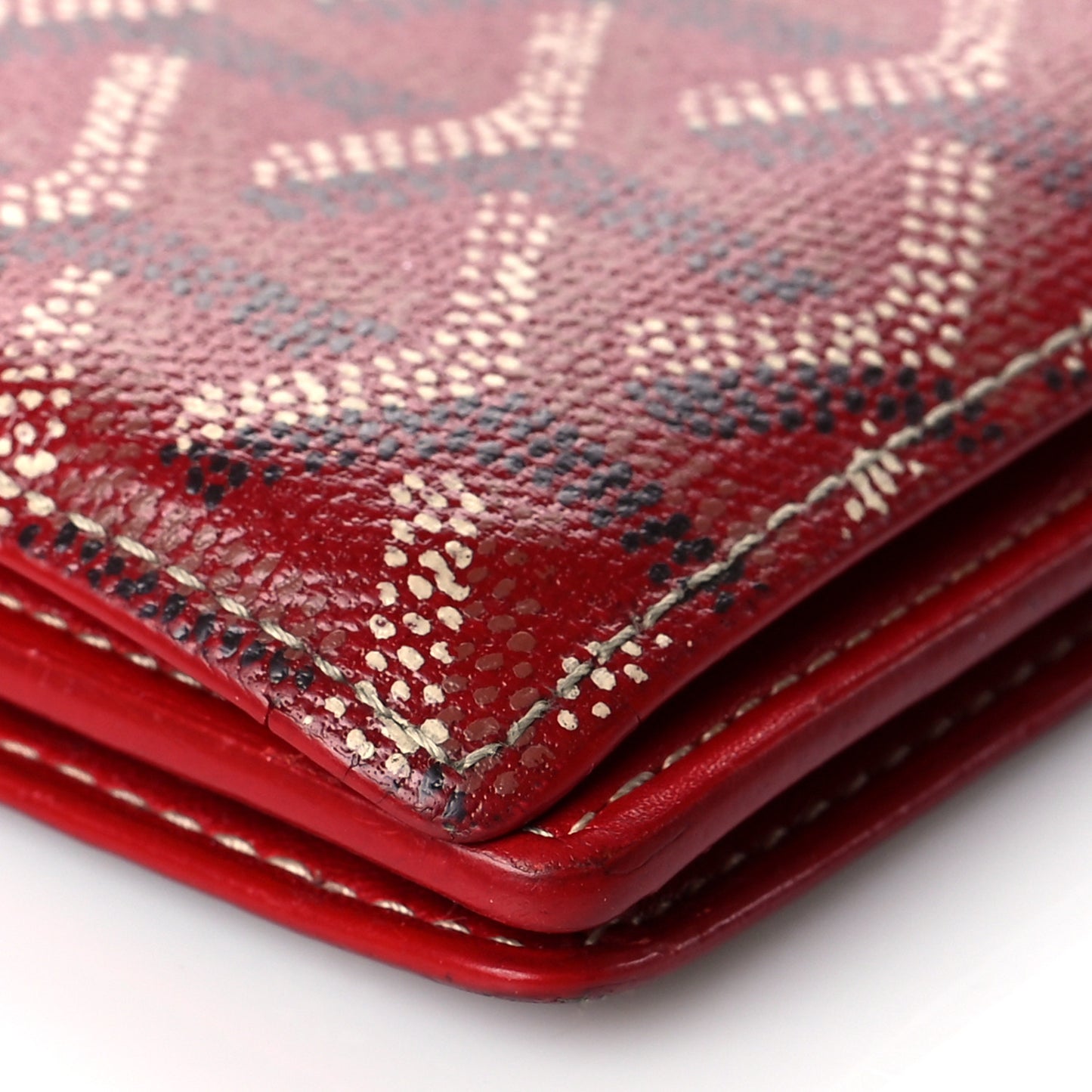 Goyardine Long Bi-Fold Wallet Red
