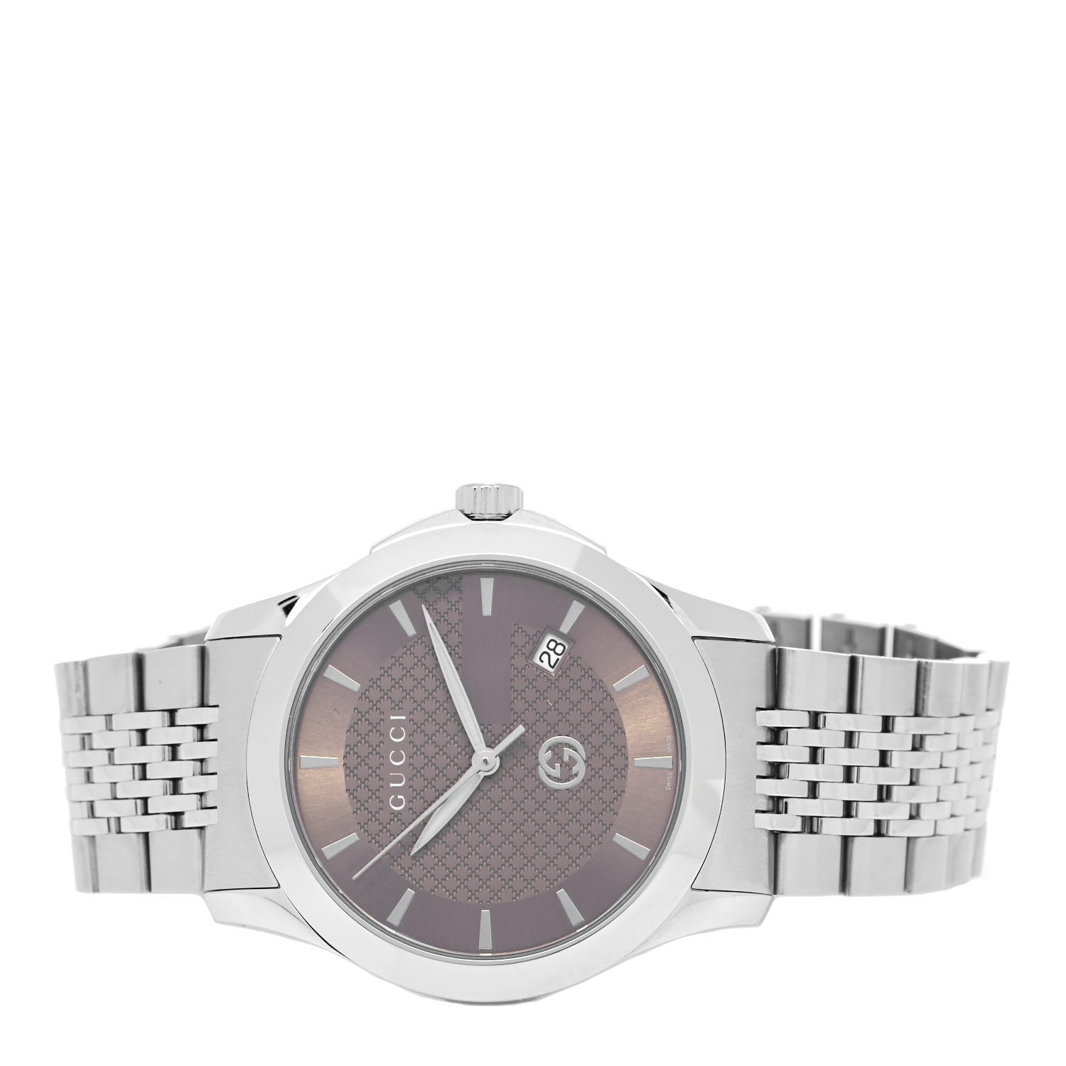 Gucci Stainless Steel 38mm G-Timeless Quartz Watch Brown 2 of 4