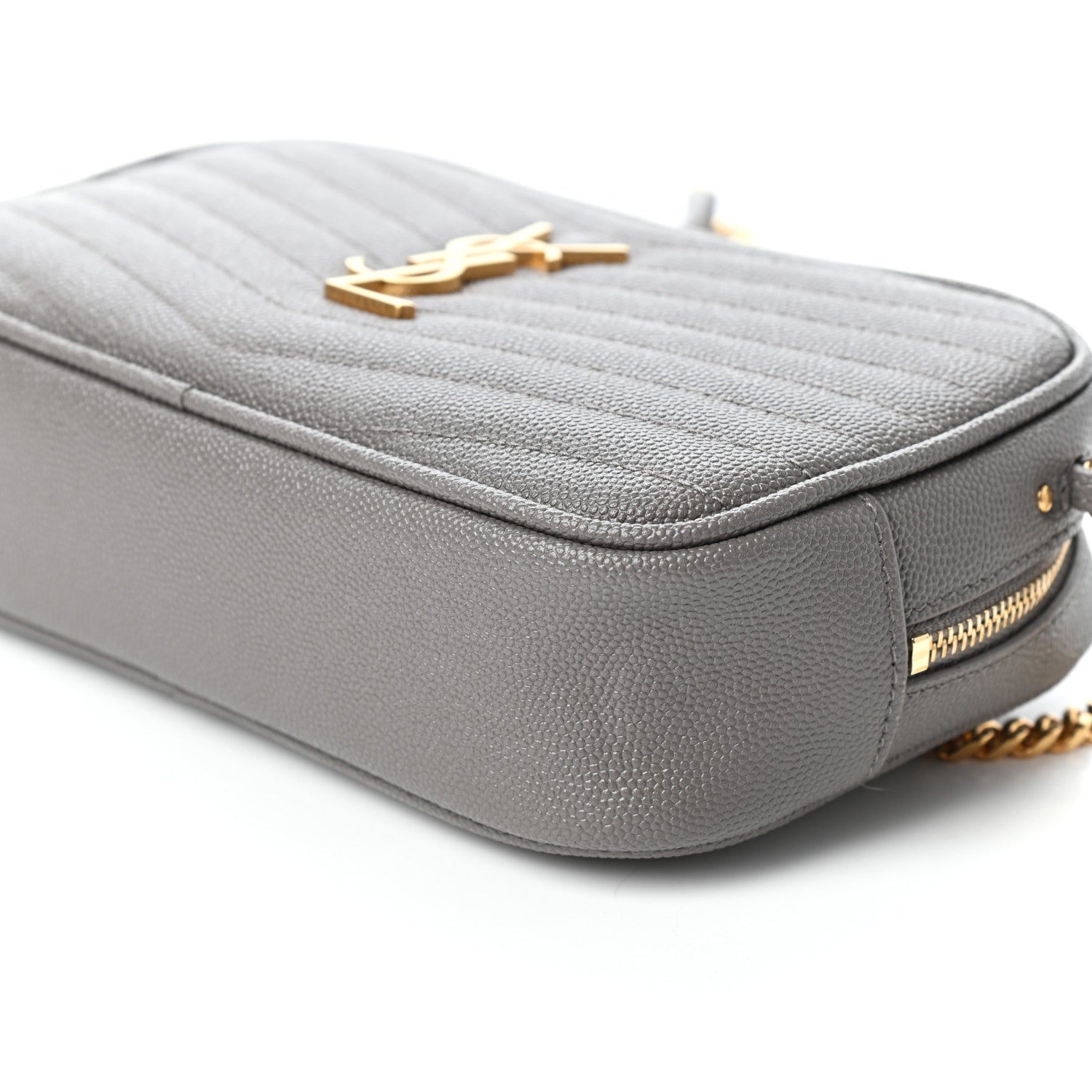 Saint Laurent Grain De Poudre Matelasse Monogram Mini Lou Camera Bag Fog 9 of 10