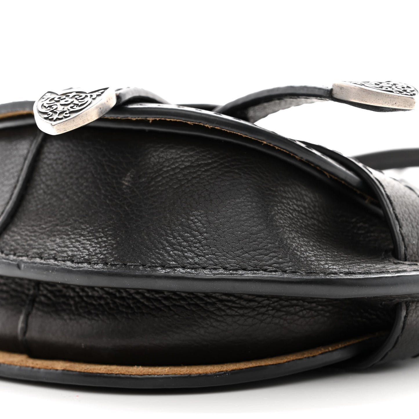 Grained Calfskin Mini Gate Western Crossbody Bag Black