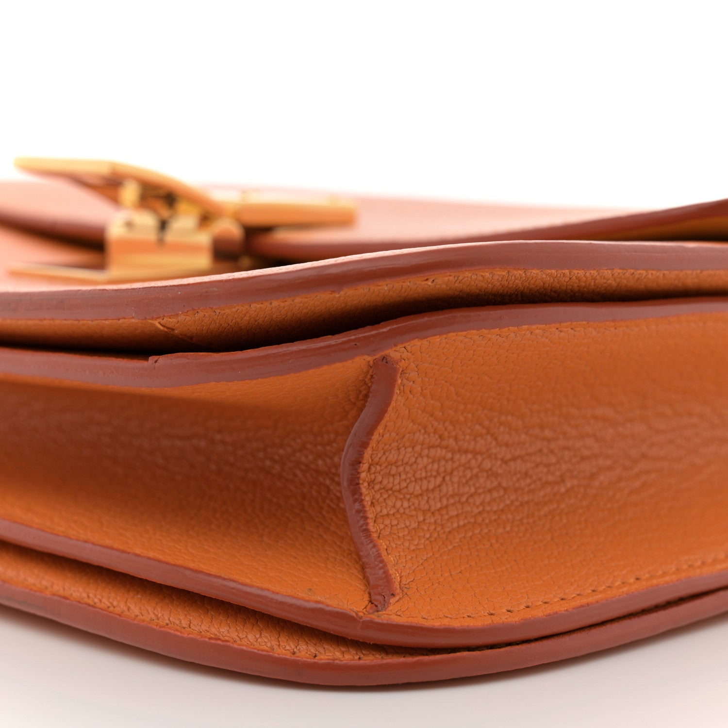 Celine Goatskin Medium Classic Box Flap Bag Orange 11 of 14