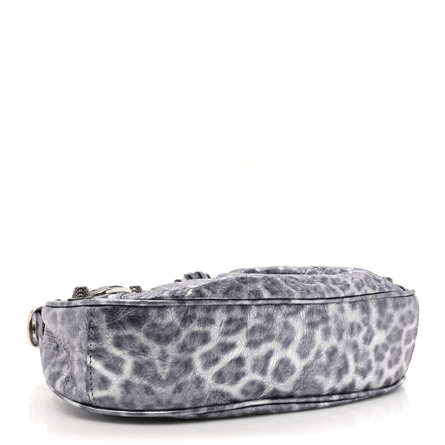 Metallic Agneau Arena Leopard Le Cagole Shoulder Bag XS Dark Grey