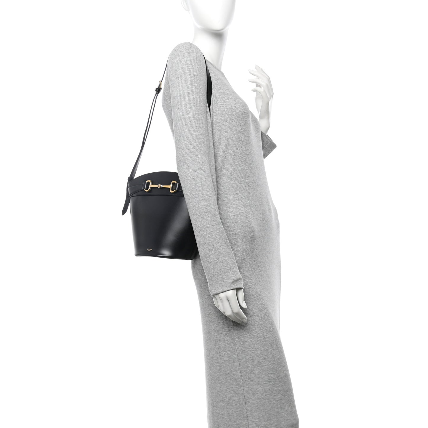 Calfskin Crecy Bucket Bag Black