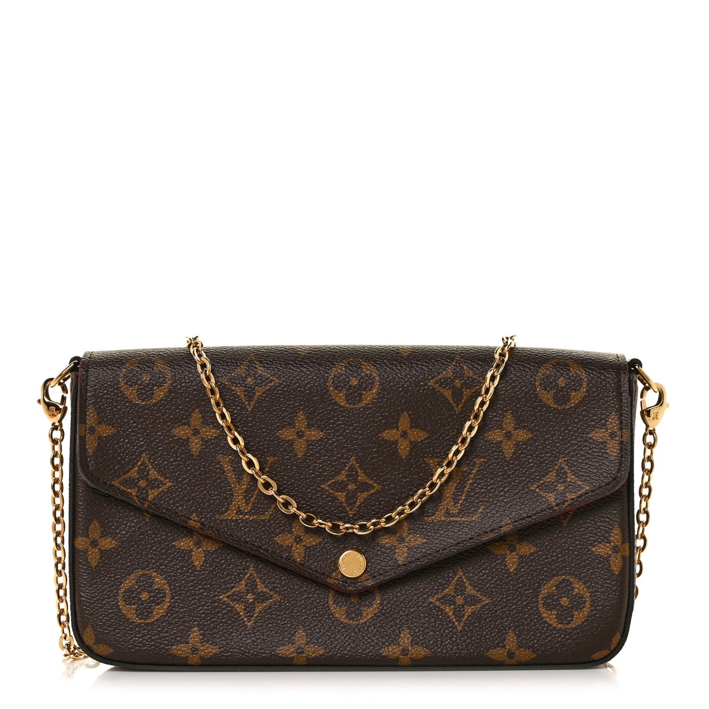 Monogram Pochette Felicie Chain Wallet Fuchsia