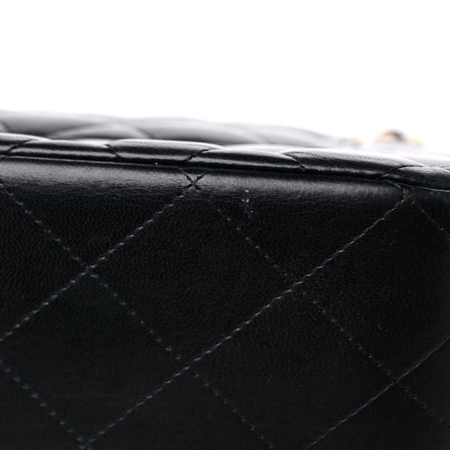 Lambskin Quilted Jumbo Double Flap Black
