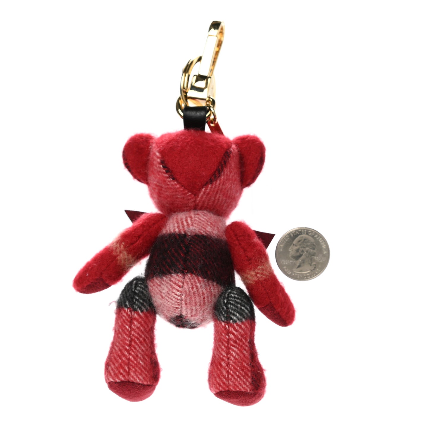 Cashmere Check Thomas Bear Bag Charm Parade Red
