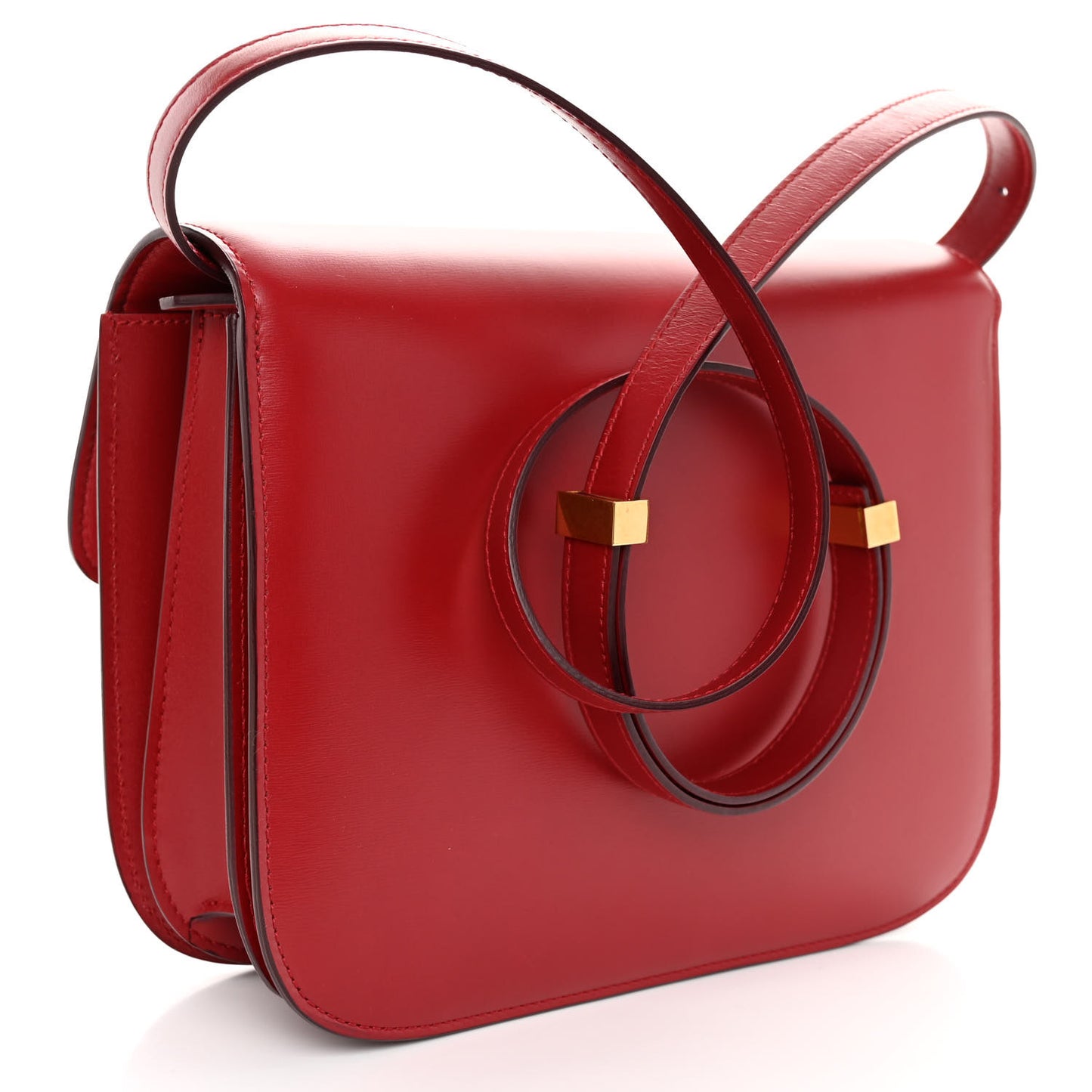 Box Calfskin Medium Classic Box Flap Bag Red