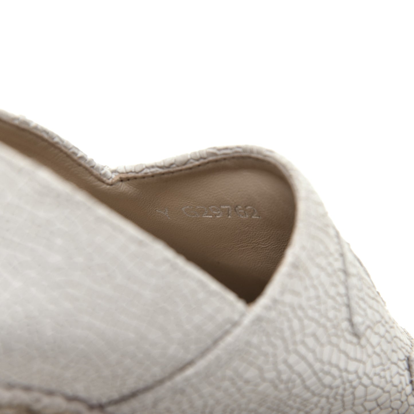 Crackled Calfskin Espadrilles 40 Light Beige Black